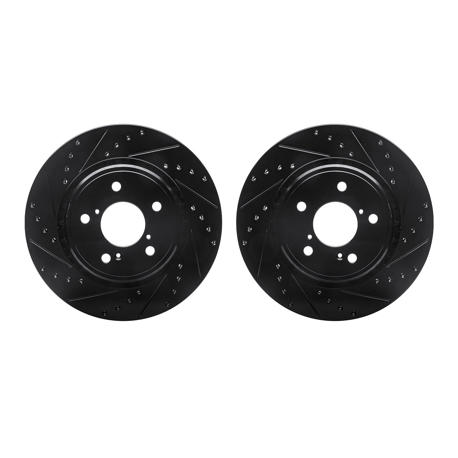 8002-59013 Drilled/Slotted Brake Rotors [Black], Fits Select Acura/Honda, Position: Front