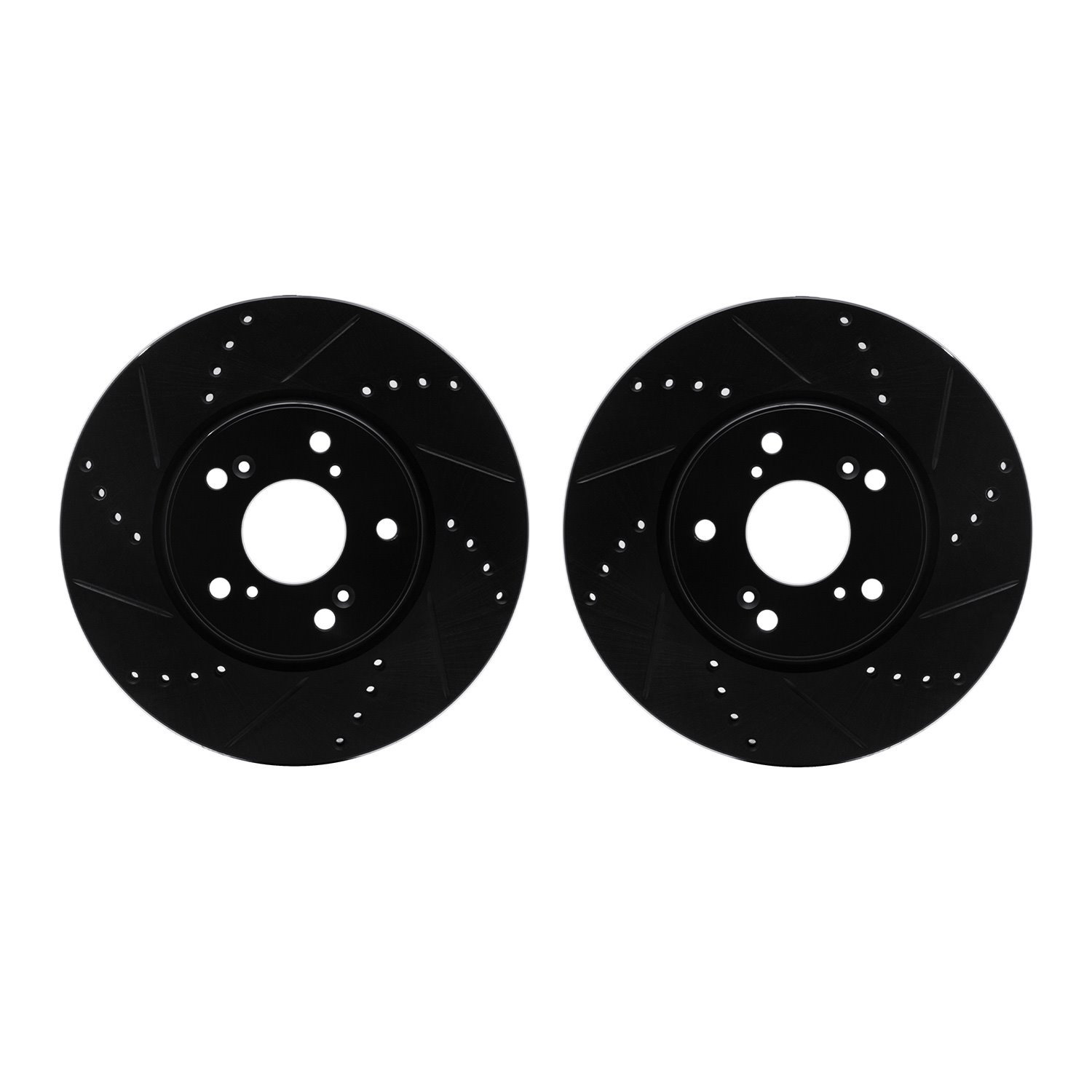 8002-59022 Drilled/Slotted Brake Rotors [Black], Fits Select Acura/Honda, Position: Front
