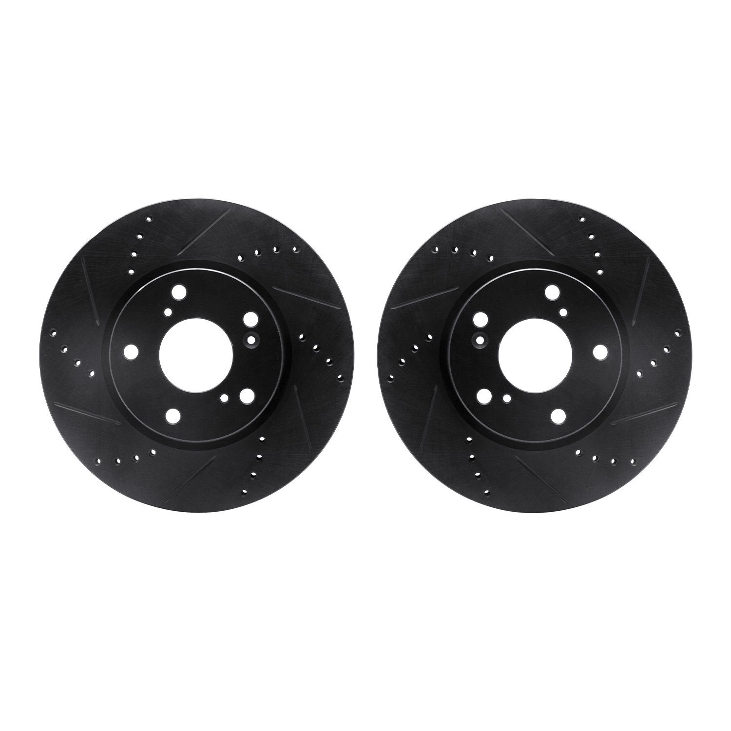 8002-59023 Drilled/Slotted Brake Rotors [Black], Fits Select Acura/Honda, Position: Front