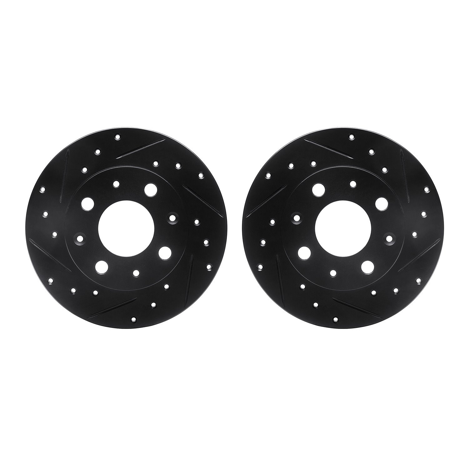 8002-59027 Drilled/Slotted Brake Rotors [Black], 1979-1983 Acura/Honda, Position: Front