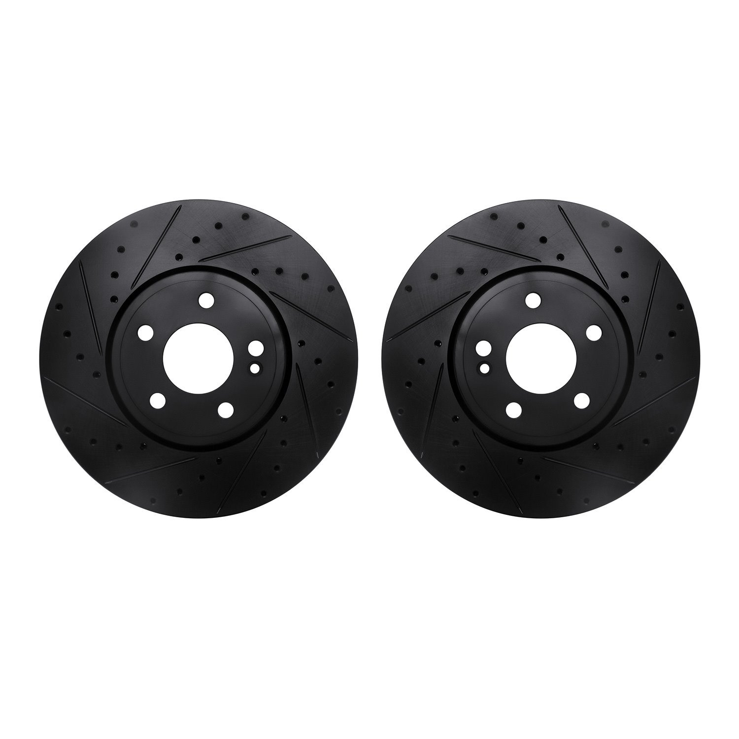 8002-63024 Drilled/Slotted Brake Rotors [Black], Fits Select Mercedes-Benz, Position: Front