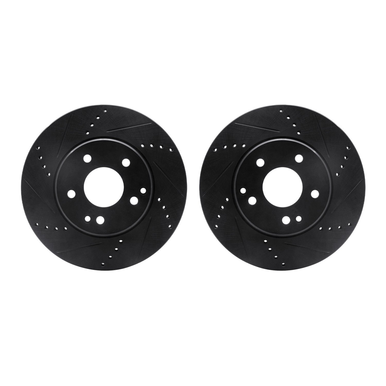 8002-63030 Drilled/Slotted Brake Rotors [Black], 1996-2015 Mercedes-Benz, Position: Front