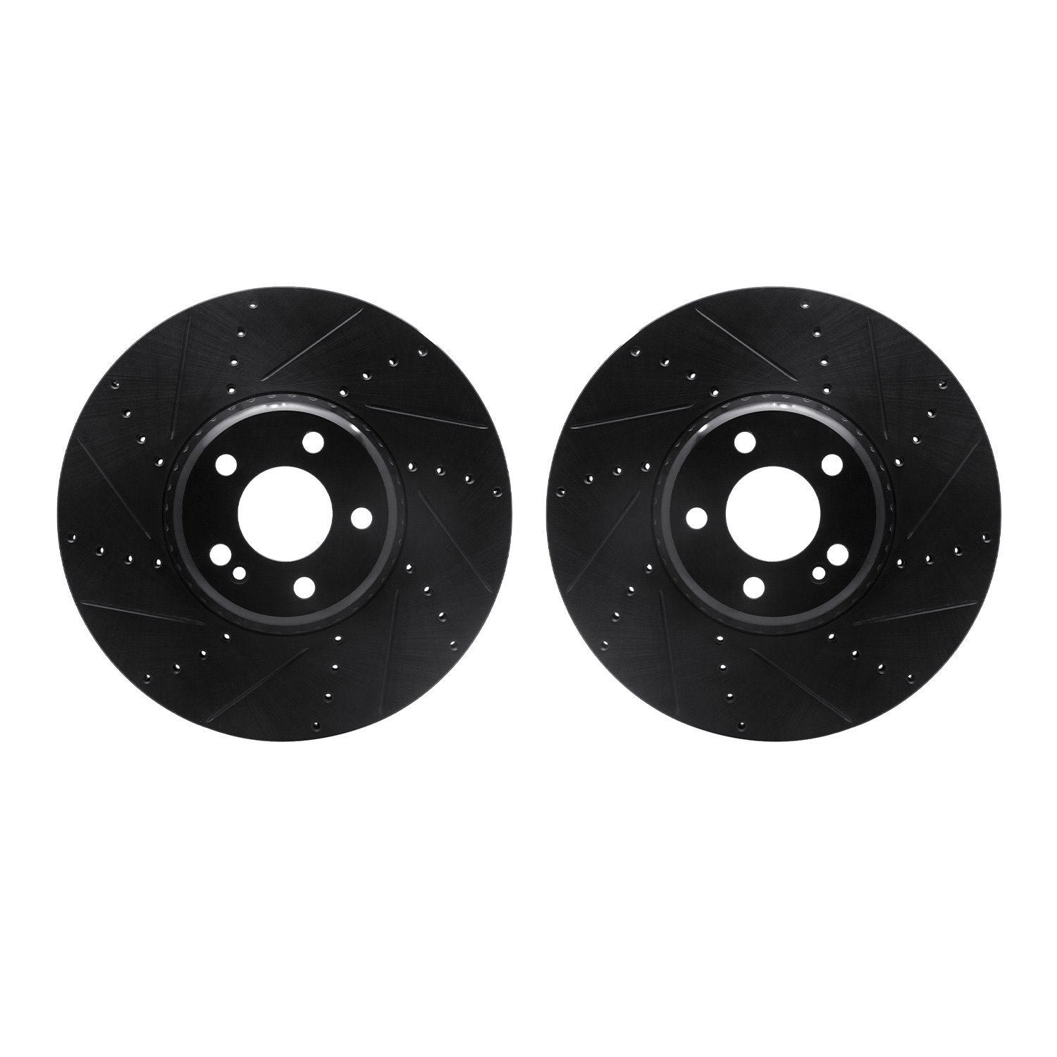 8002-63033 Drilled/Slotted Brake Rotors [Black], Fits Select Mercedes-Benz, Position: Front