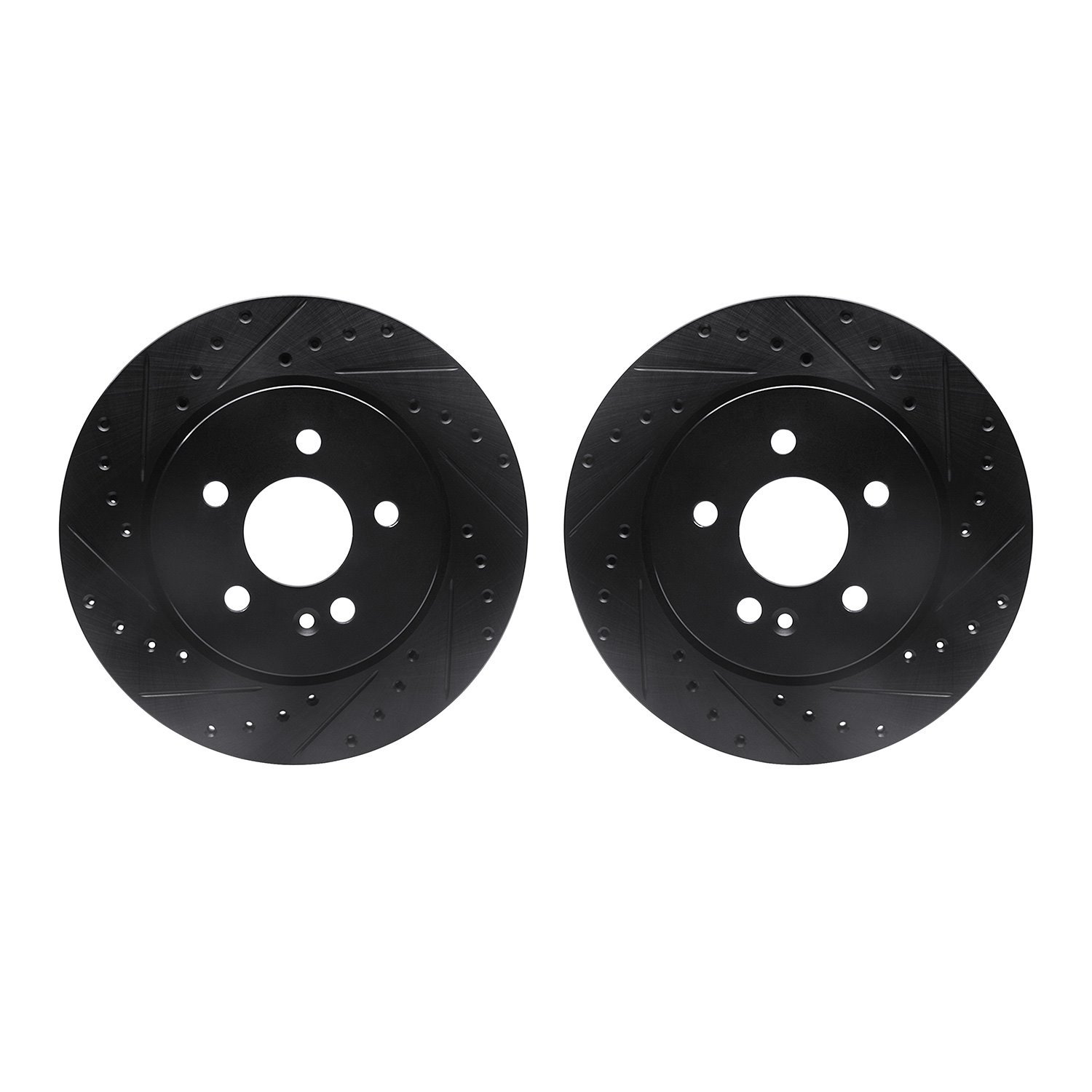 8002-63072 Drilled/Slotted Brake Rotors [Black], 1998-2005 Mercedes-Benz, Position: Front