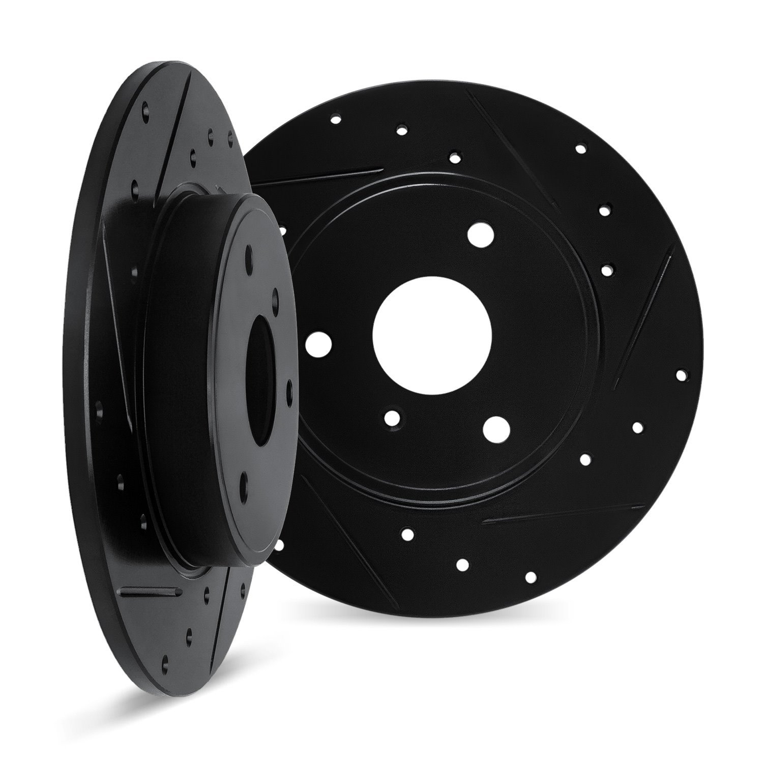 8002-63079 Drilled/Slotted Brake Rotors [Black], 2005-2016 Smart, Position: Front