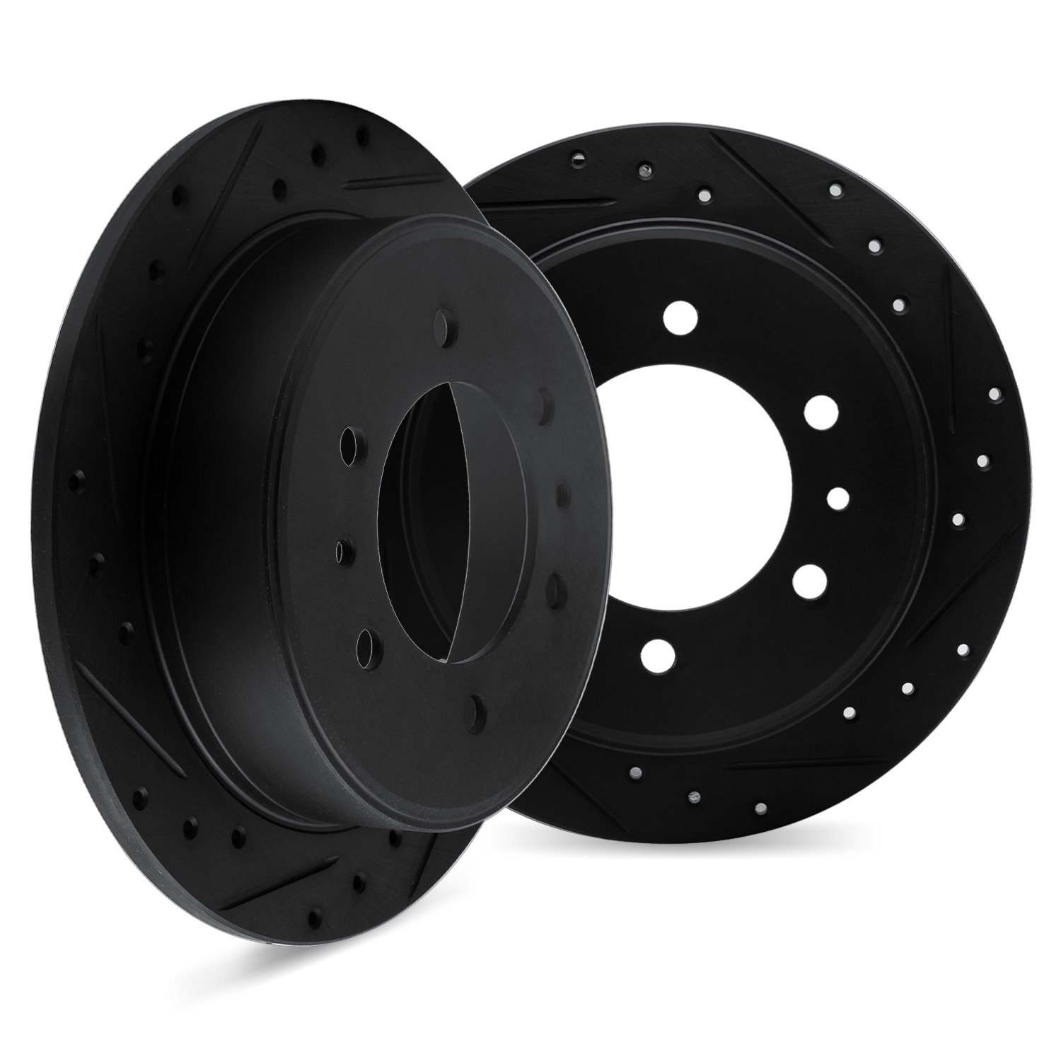 8002-63083 Drilled/Slotted Brake Rotors [Black], Fits Select Multiple Makes/Models, Position: Rear