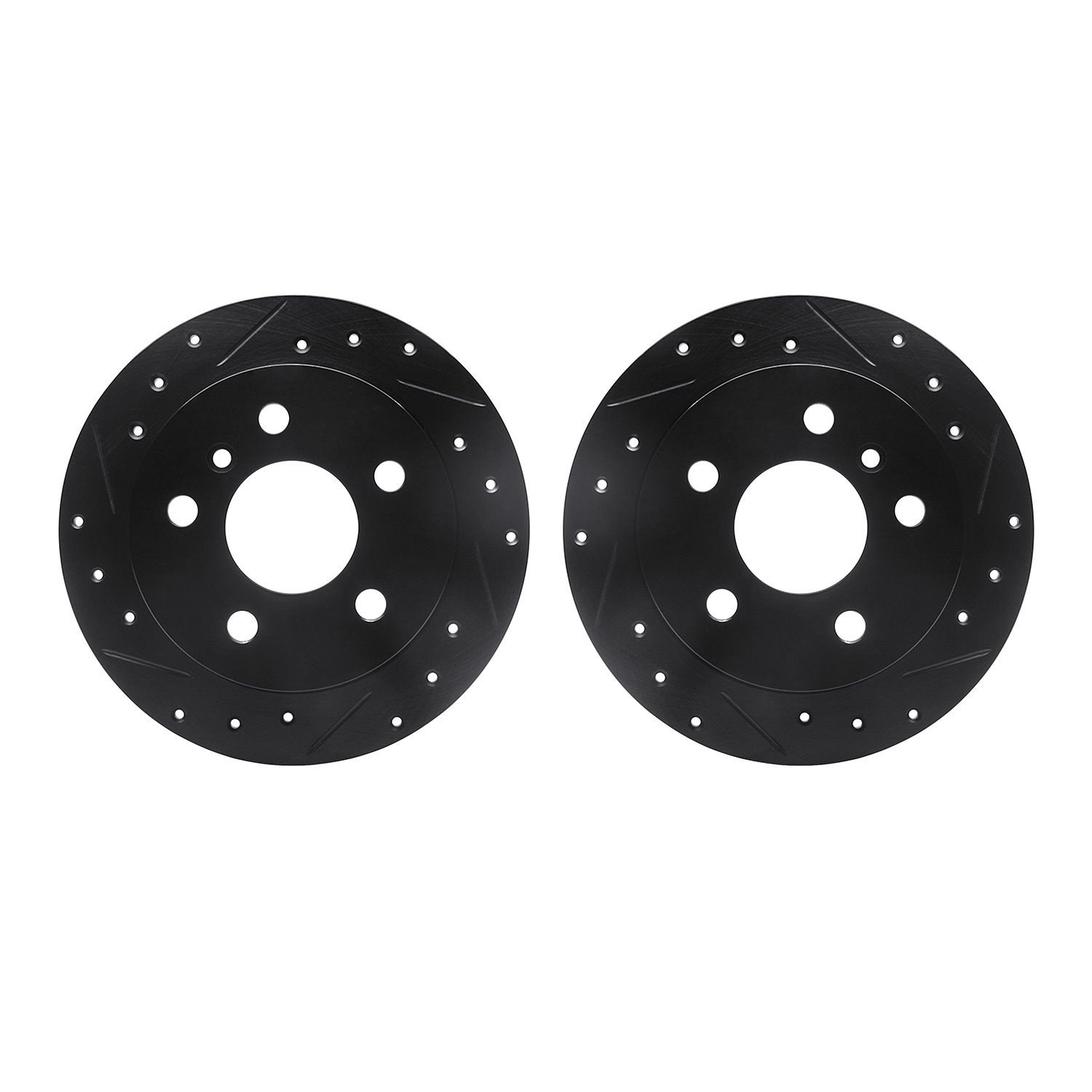 8002-63096 Drilled/Slotted Brake Rotors [Black], 2006-2011 Mercedes-Benz, Position: Rear