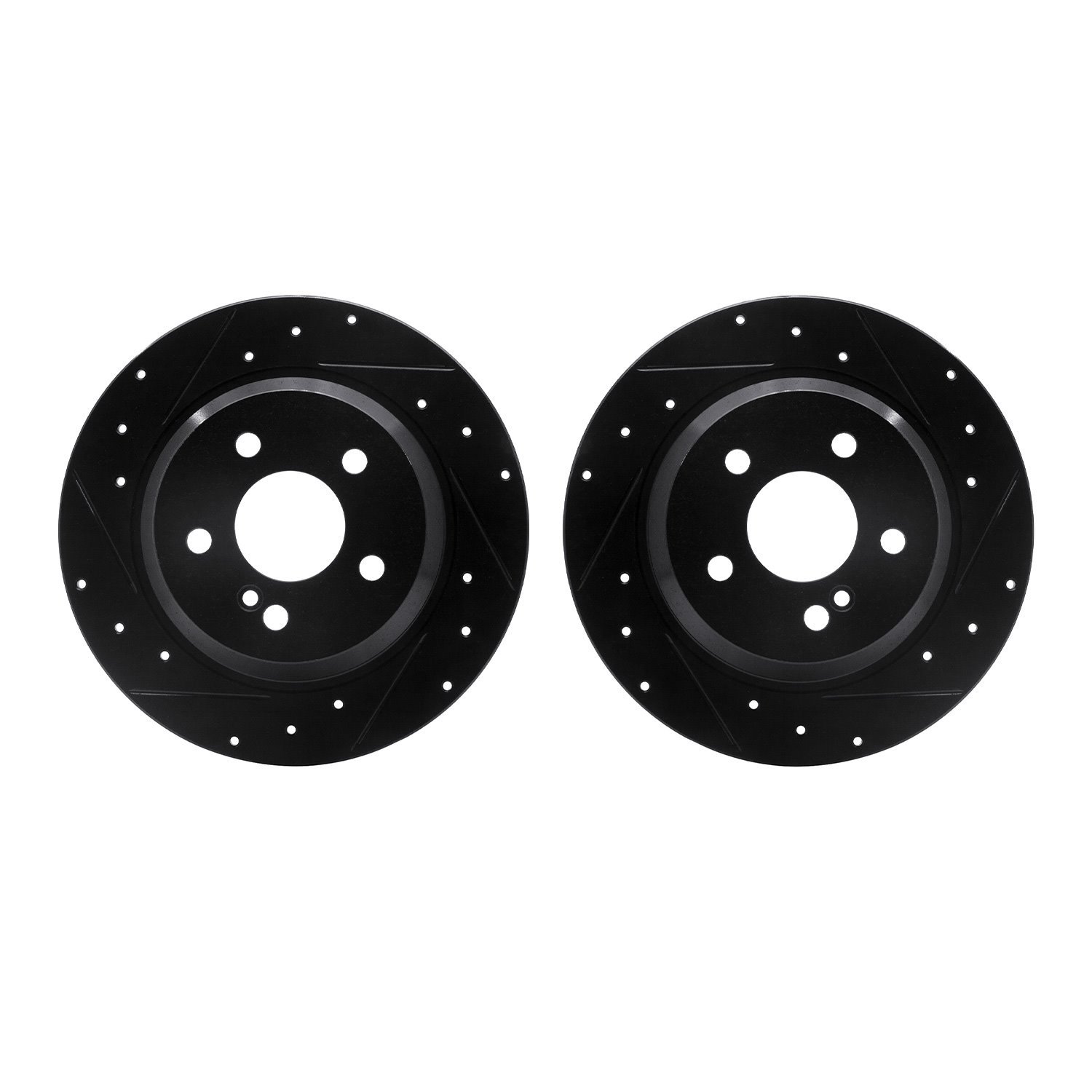 8002-63120 Drilled/Slotted Brake Rotors [Black], 2003-2016 Mercedes-Benz, Position: Rear