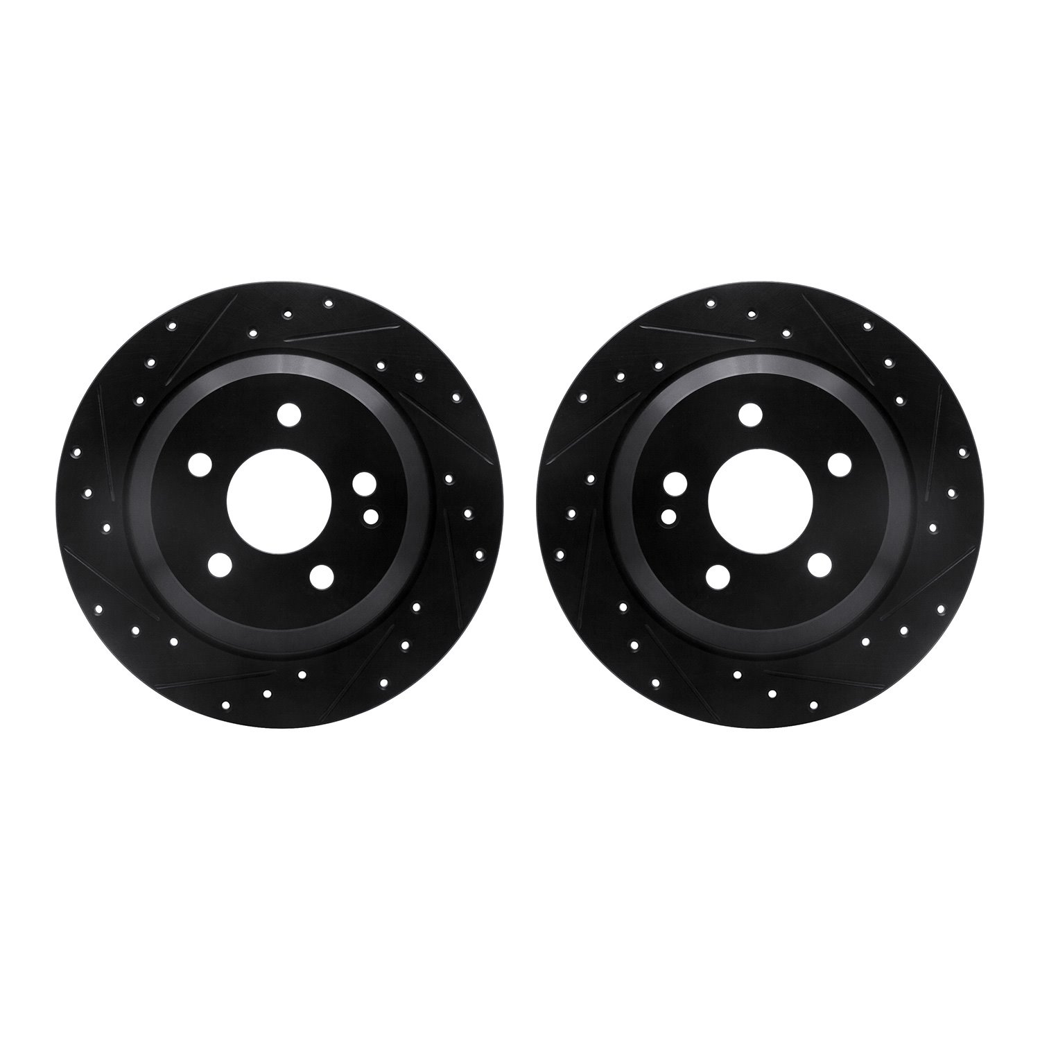 8002-63131 Drilled/Slotted Brake Rotors [Black], Fits Select Mercedes-Benz, Position: Rear