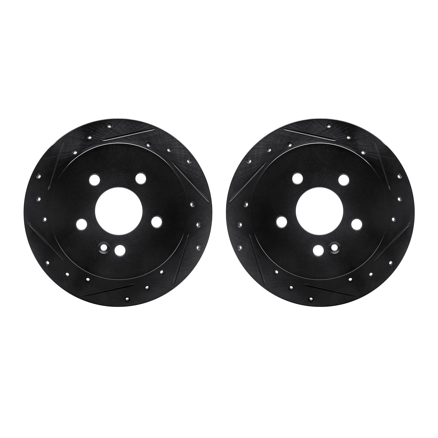 8002-63132 Drilled/Slotted Brake Rotors [Black], 1998-2005 Mercedes-Benz, Position: Rear