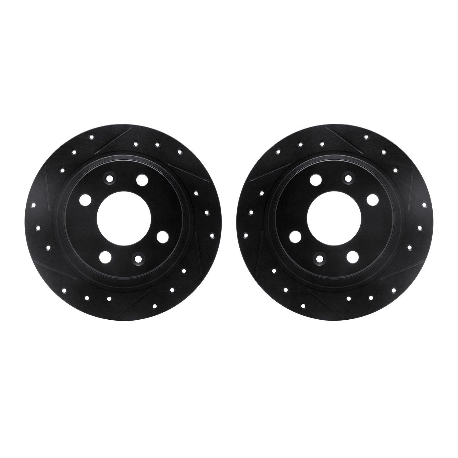 8002-65022 Drilled/Slotted Brake Rotors [Black], 1986-1998 GM, Position: Rear