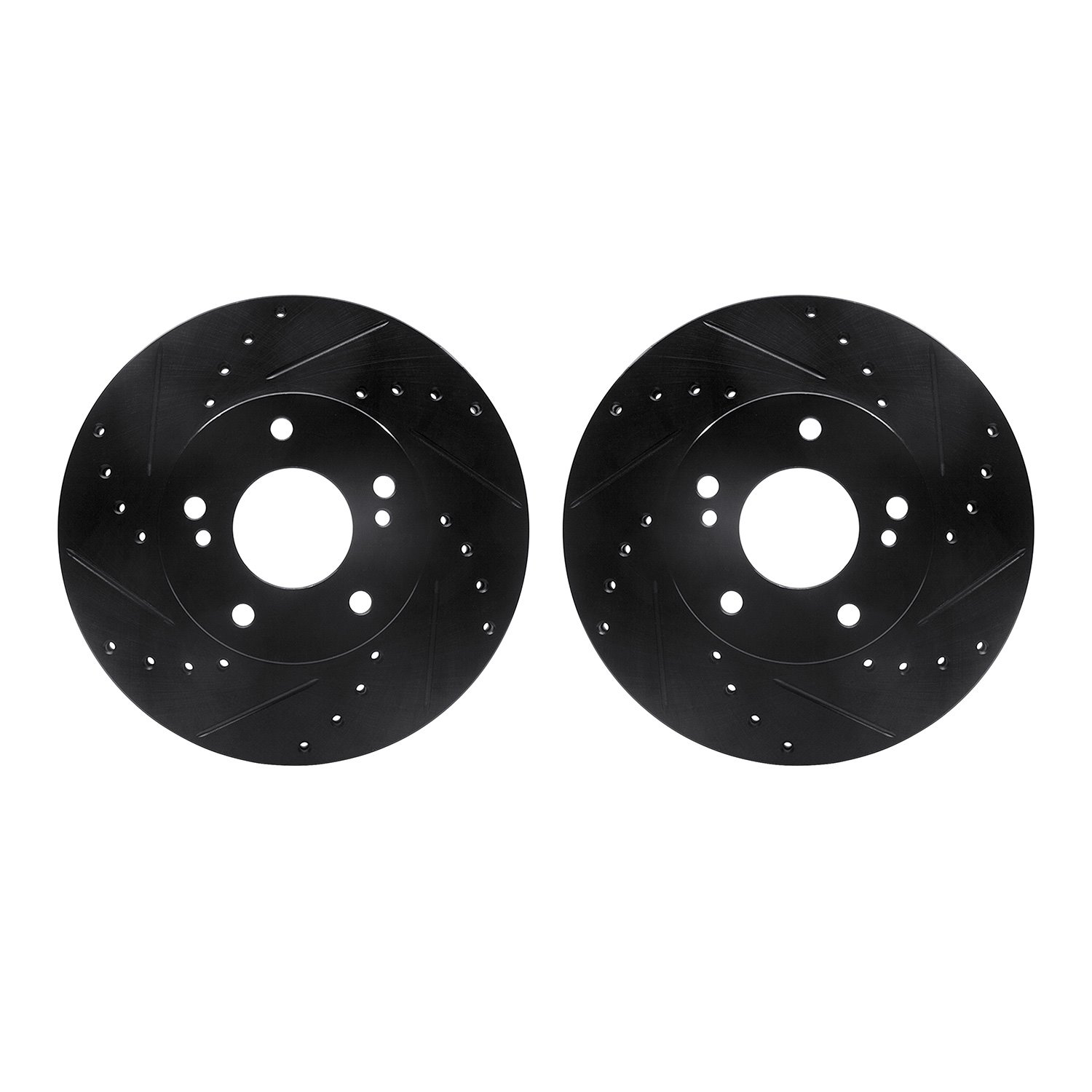 8002-67004 Drilled/Slotted Brake Rotors [Black], 1989-1999 Infiniti/Nissan, Position: Front