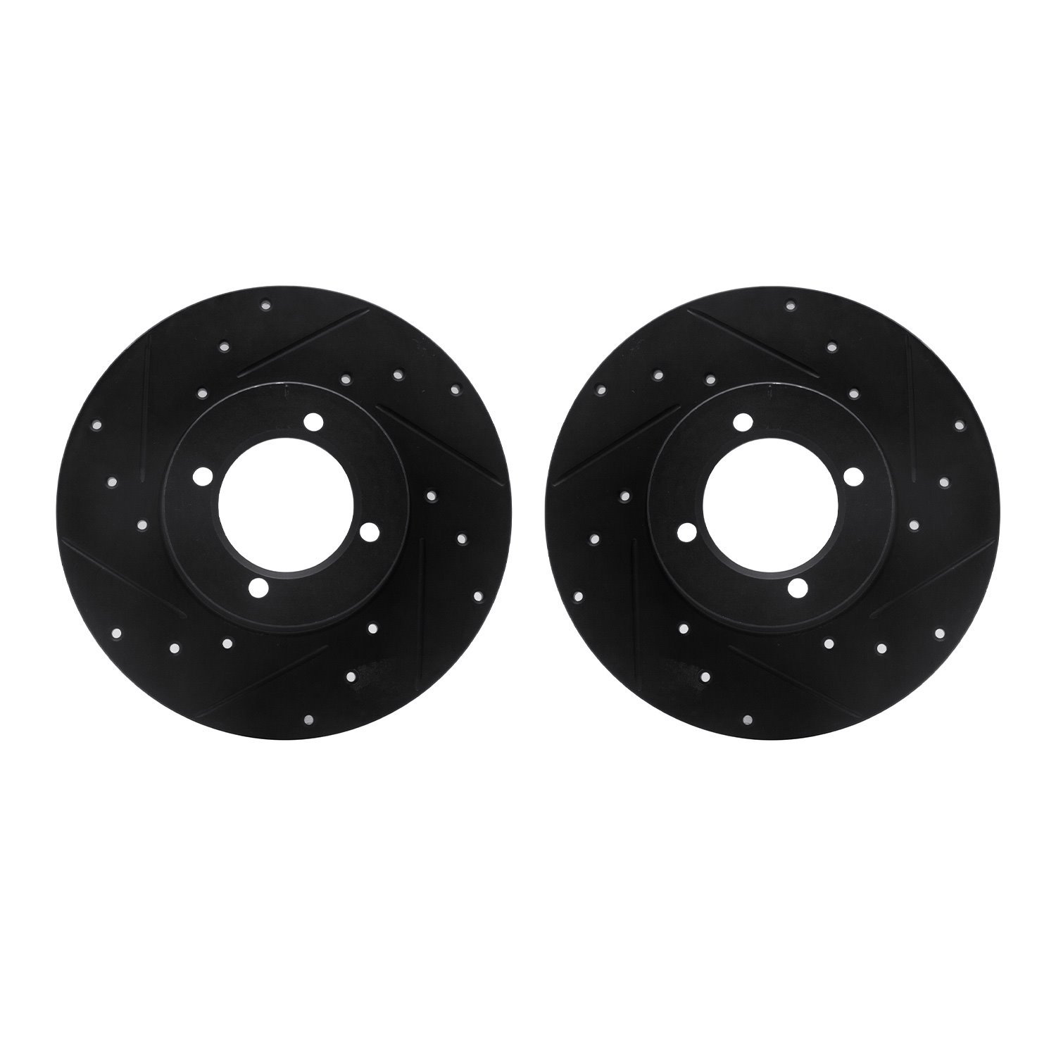 8002-67018 Drilled/Slotted Brake Rotors [Black], 1980-1983 Infiniti/Nissan, Position: Front