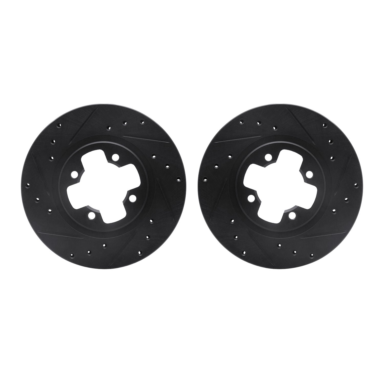 8002-67019 Drilled/Slotted Brake Rotors [Black], 1981-1988 Infiniti/Nissan, Position: Front