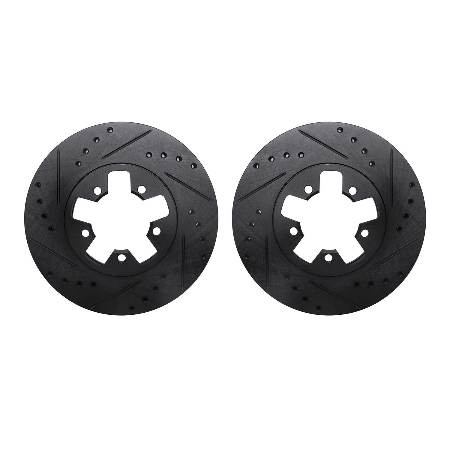 8002-67020 Drilled/Slotted Brake Rotors [Black], 1984-1989 Infiniti/Nissan, Position: Front