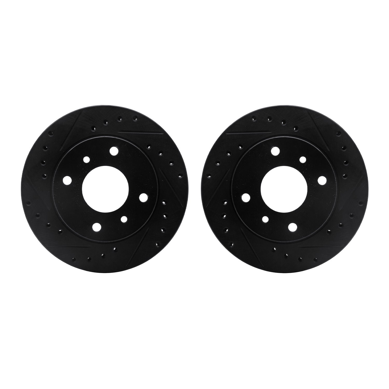 8002-67023 Drilled/Slotted Brake Rotors [Black], 1989-1996 Infiniti/Nissan, Position: Front