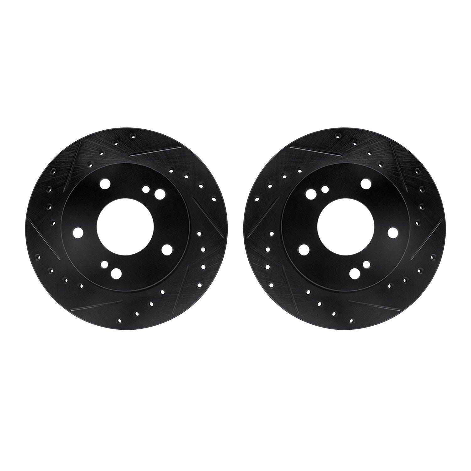 8002-67024 Drilled/Slotted Brake Rotors [Black], 1994-1996 Infiniti/Nissan, Position: Front