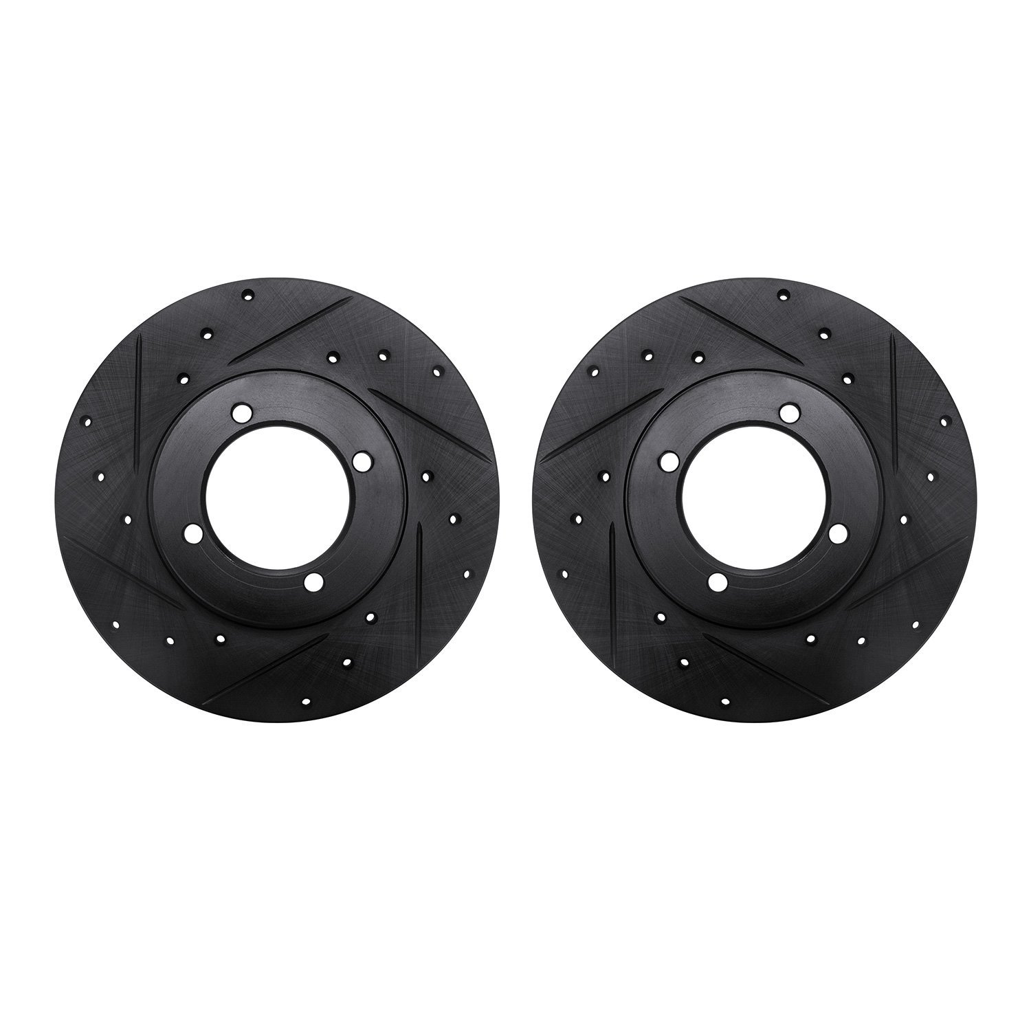 8002-67026 Drilled/Slotted Brake Rotors [Black], 1970-1973 Infiniti/Nissan, Position: Front