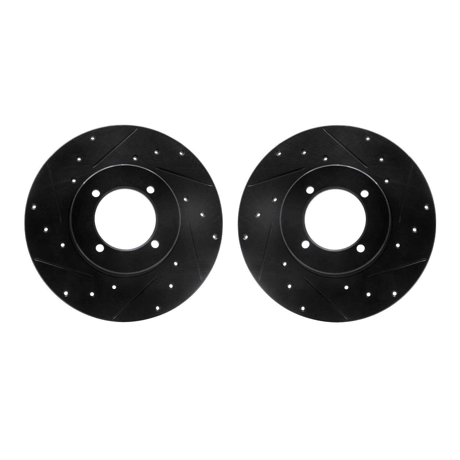 8002-67027 Drilled/Slotted Brake Rotors [Black], 1974-1978 Infiniti/Nissan, Position: Front