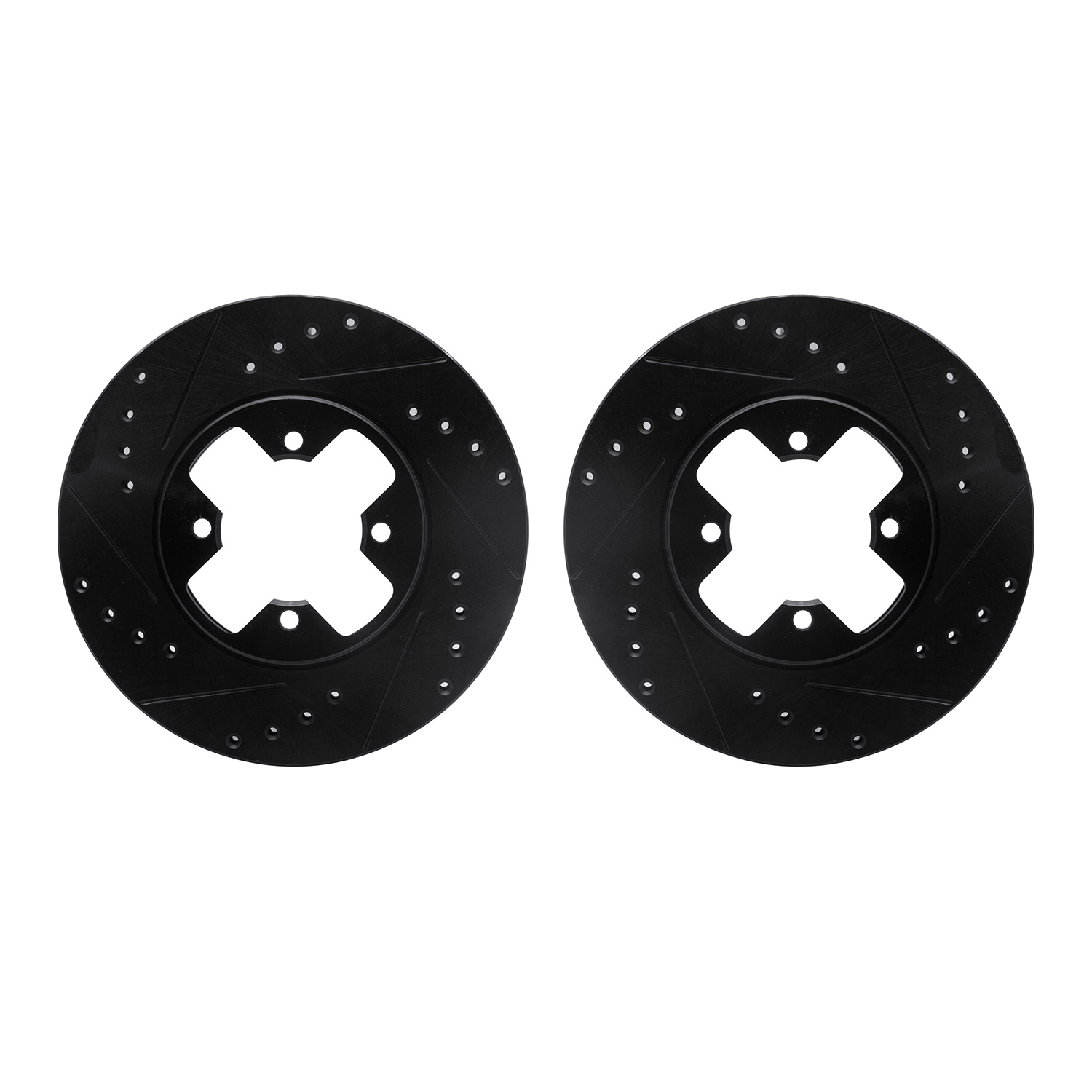 8002-67029 Drilled/Slotted Brake Rotors [Black], 1984-1985 Infiniti/Nissan, Position: Front