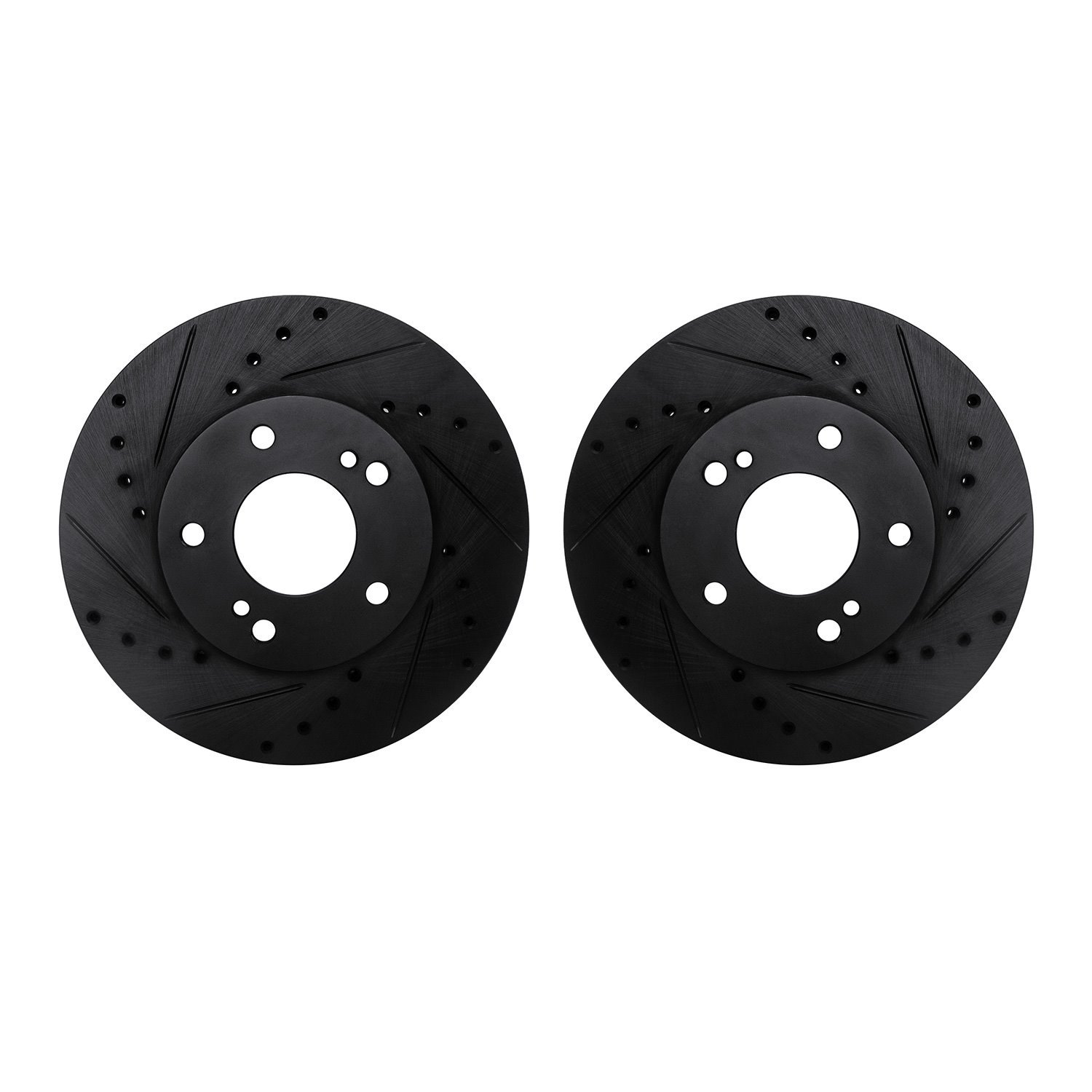 8002-67031 Drilled/Slotted Brake Rotors [Black], 1989-1990 Infiniti/Nissan, Position: Front