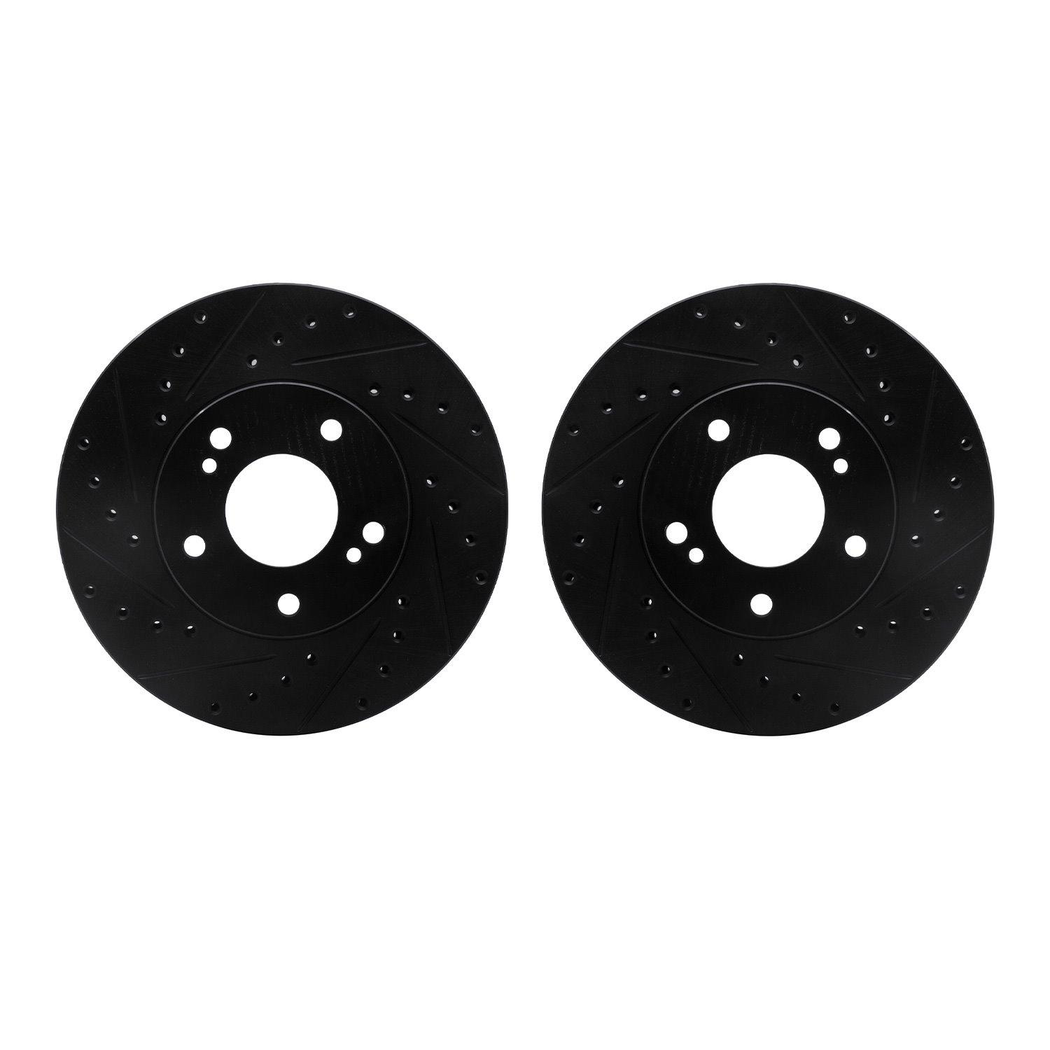 8002-67032 Drilled/Slotted Brake Rotors [Black], 1989-1996 Infiniti/Nissan, Position: Front