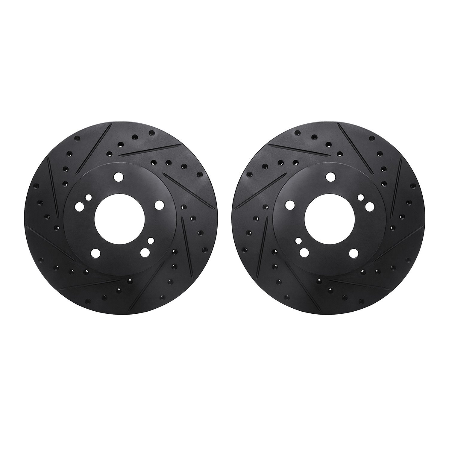 8002-67033 Drilled/Slotted Brake Rotors [Black], 1987-1989 Infiniti/Nissan, Position: Front