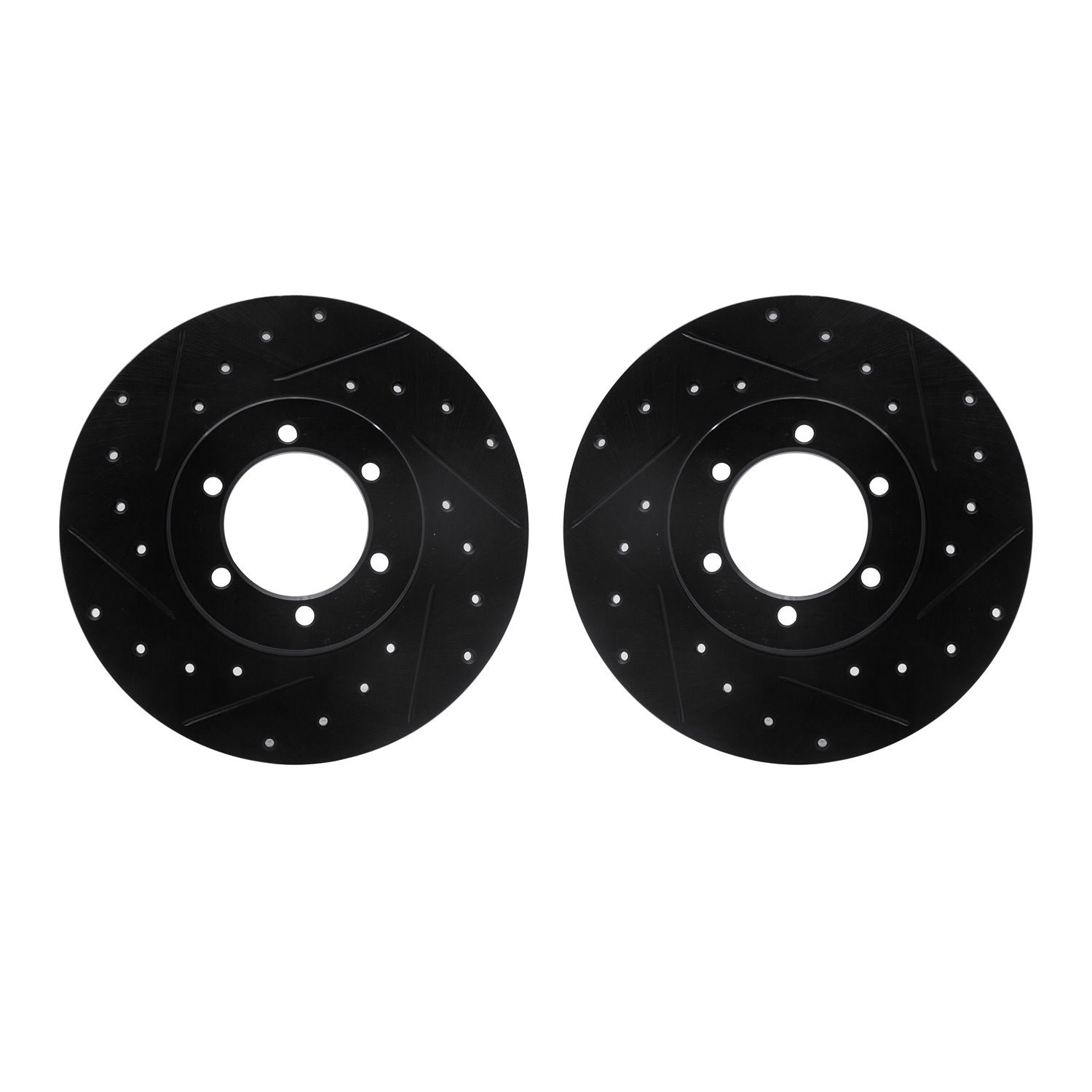 8002-67037 Drilled/Slotted Brake Rotors [Black], 1978-1982 Infiniti/Nissan, Position: Front