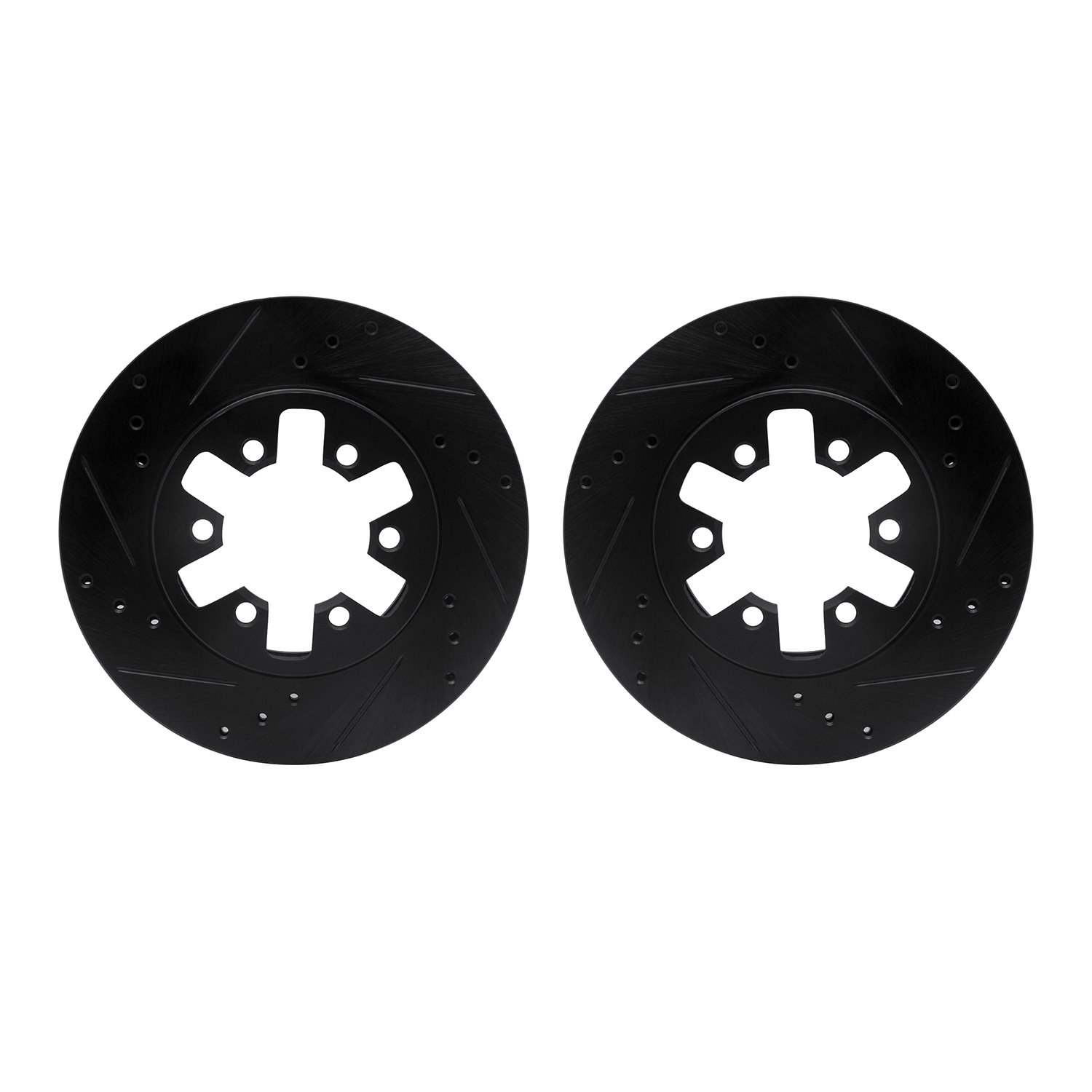 8002-67040 Drilled/Slotted Brake Rotors [Black], 1985-2012 Infiniti/Nissan, Position: Front