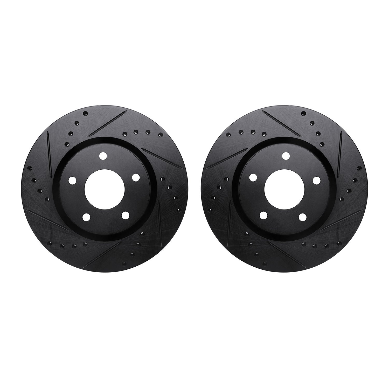 8002-67046 Drilled/Slotted Brake Rotors [Black], Fits Select Infiniti/Nissan, Position: Front