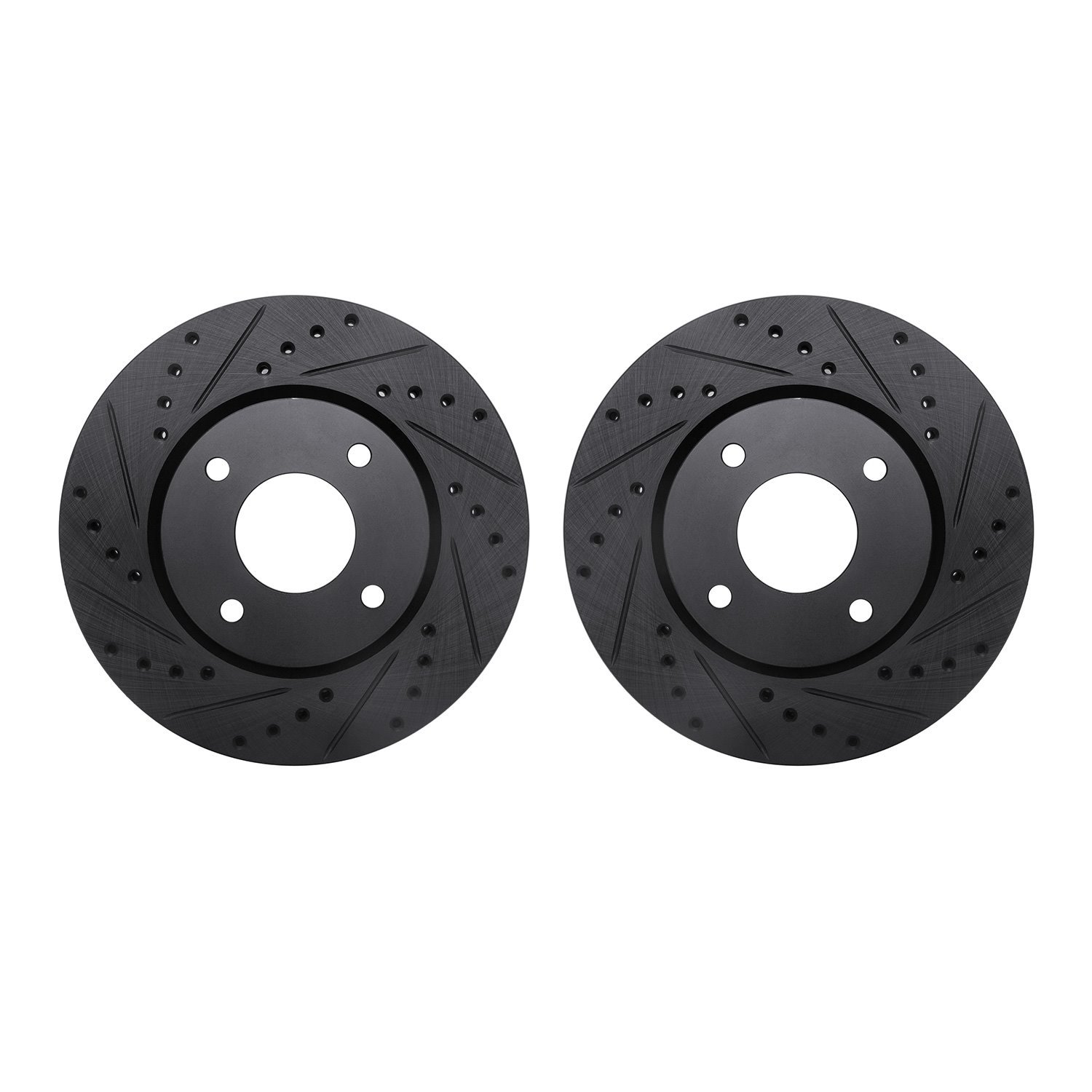 8002-67047 Drilled/Slotted Brake Rotors [Black], 2007-2014 Infiniti/Nissan, Position: Front