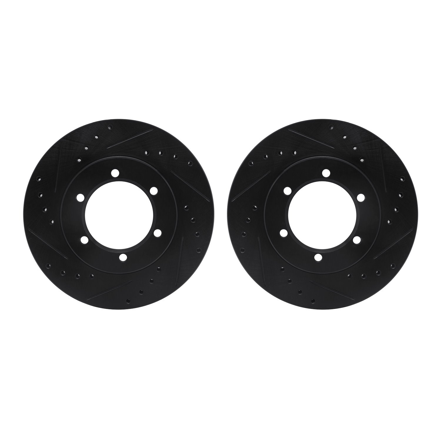 8002-67048 Drilled/Slotted Brake Rotors [Black], 1998-2015 Infiniti/Nissan, Position: Front