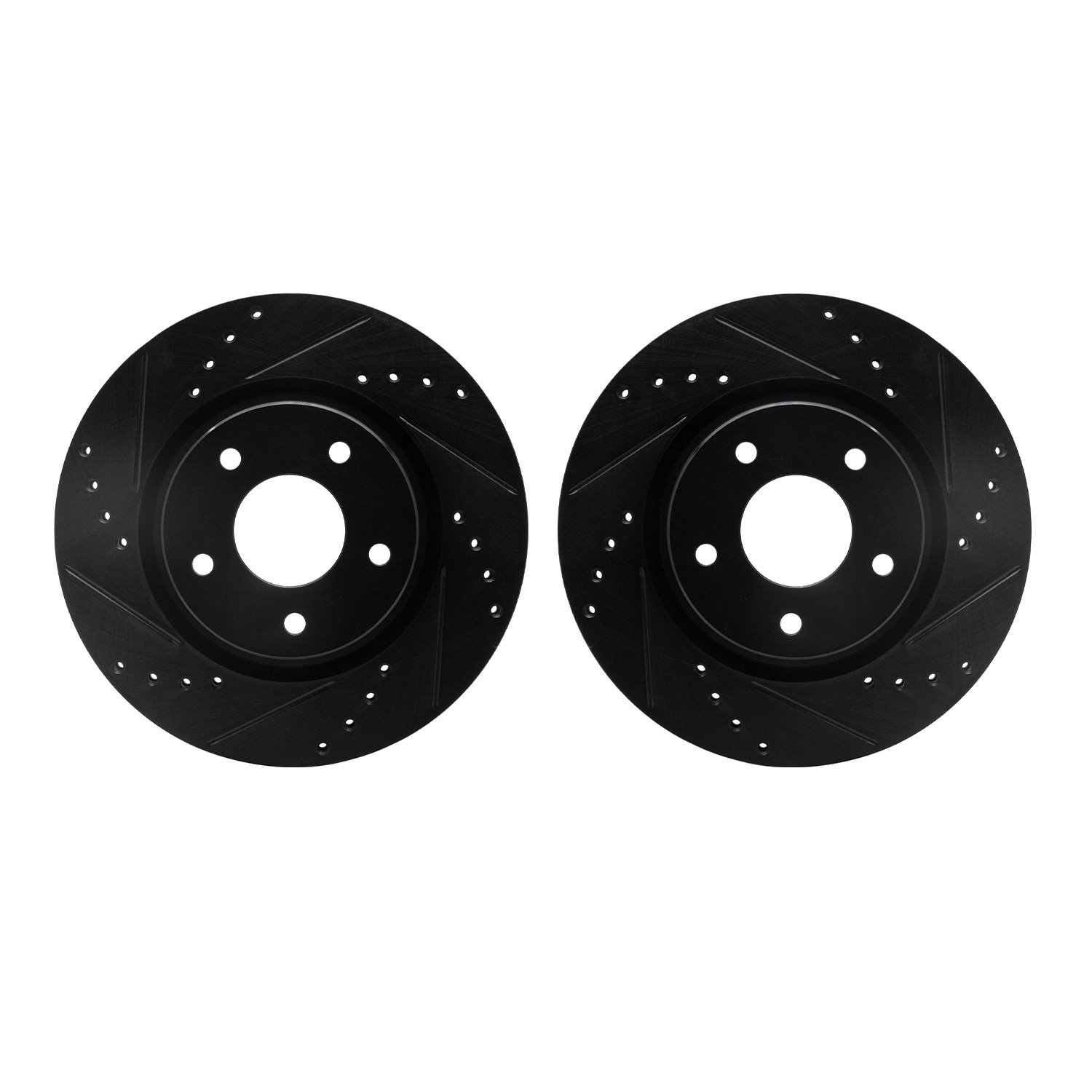 8002-67055 Drilled/Slotted Brake Rotors [Black], Fits Select Multiple Makes/Models, Position: Front