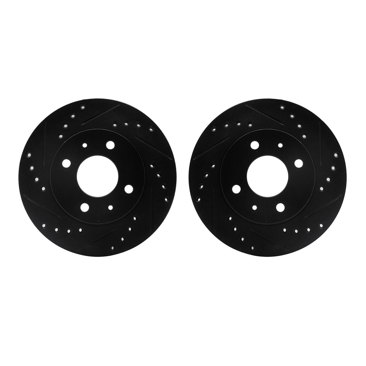 8002-67061 Drilled/Slotted Brake Rotors [Black], 1986-2017 Infiniti/Nissan, Position: Front