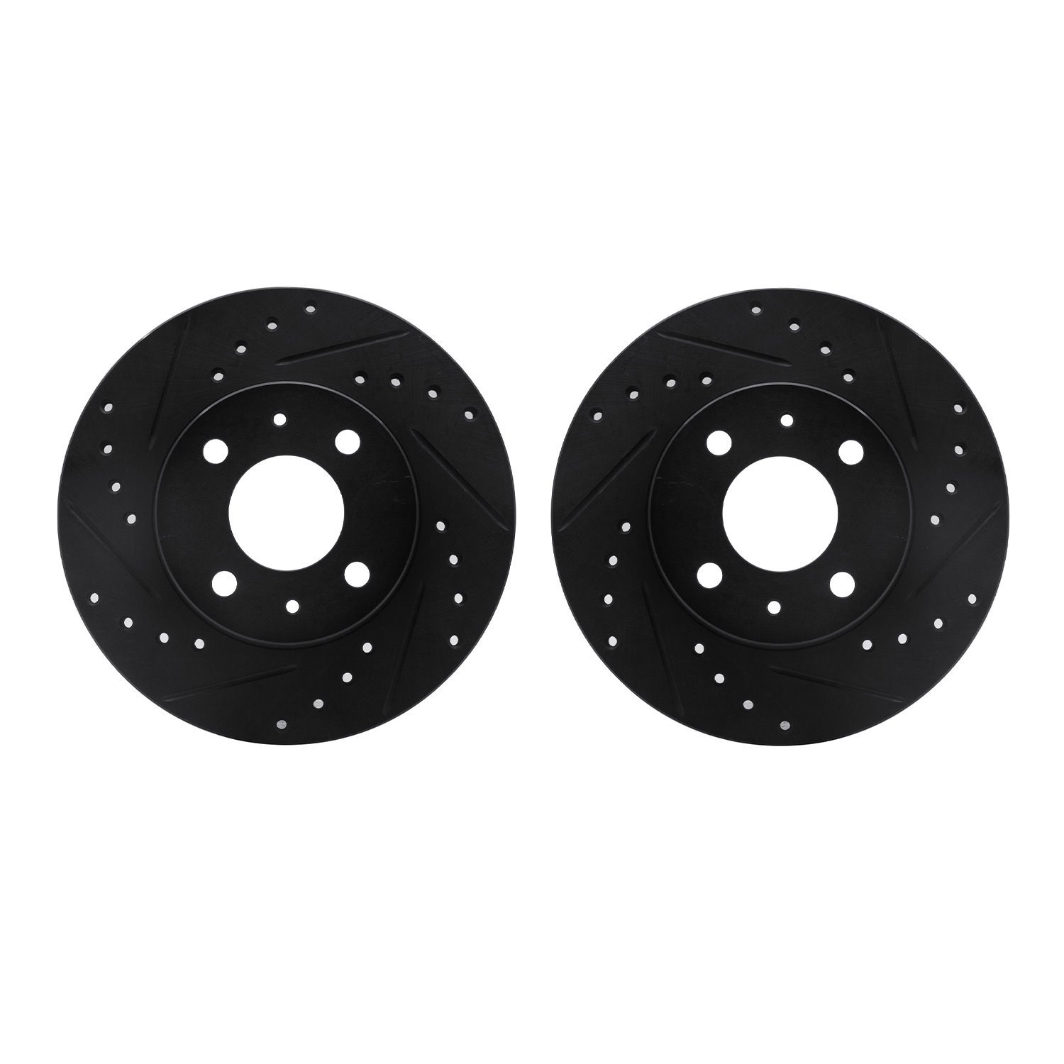 8002-67063 Drilled/Slotted Brake Rotors [Black], 1988-2006 Infiniti/Nissan, Position: Front