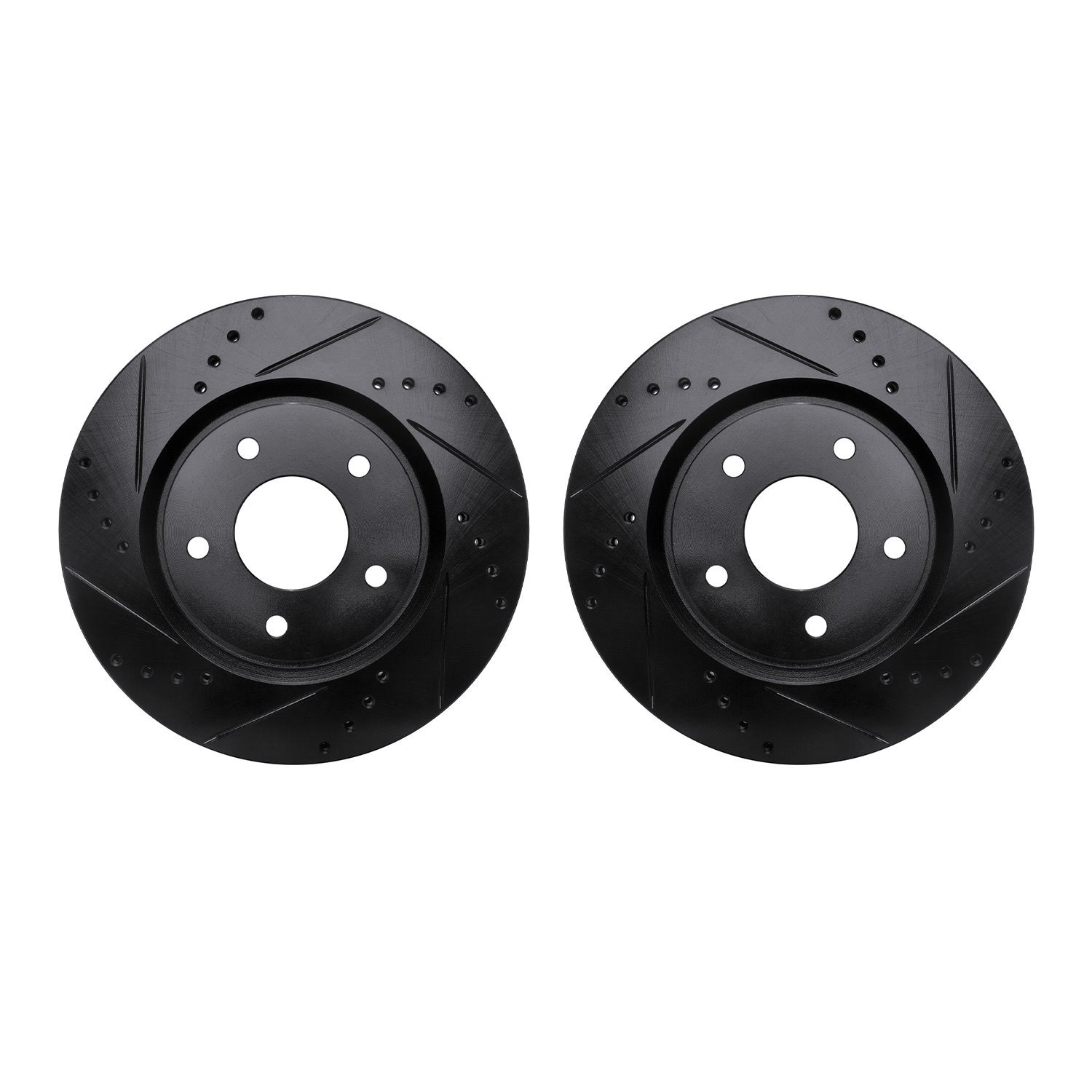 8002-67067 Drilled/Slotted Brake Rotors [Black], 2007-2015 Infiniti/Nissan, Position: Front