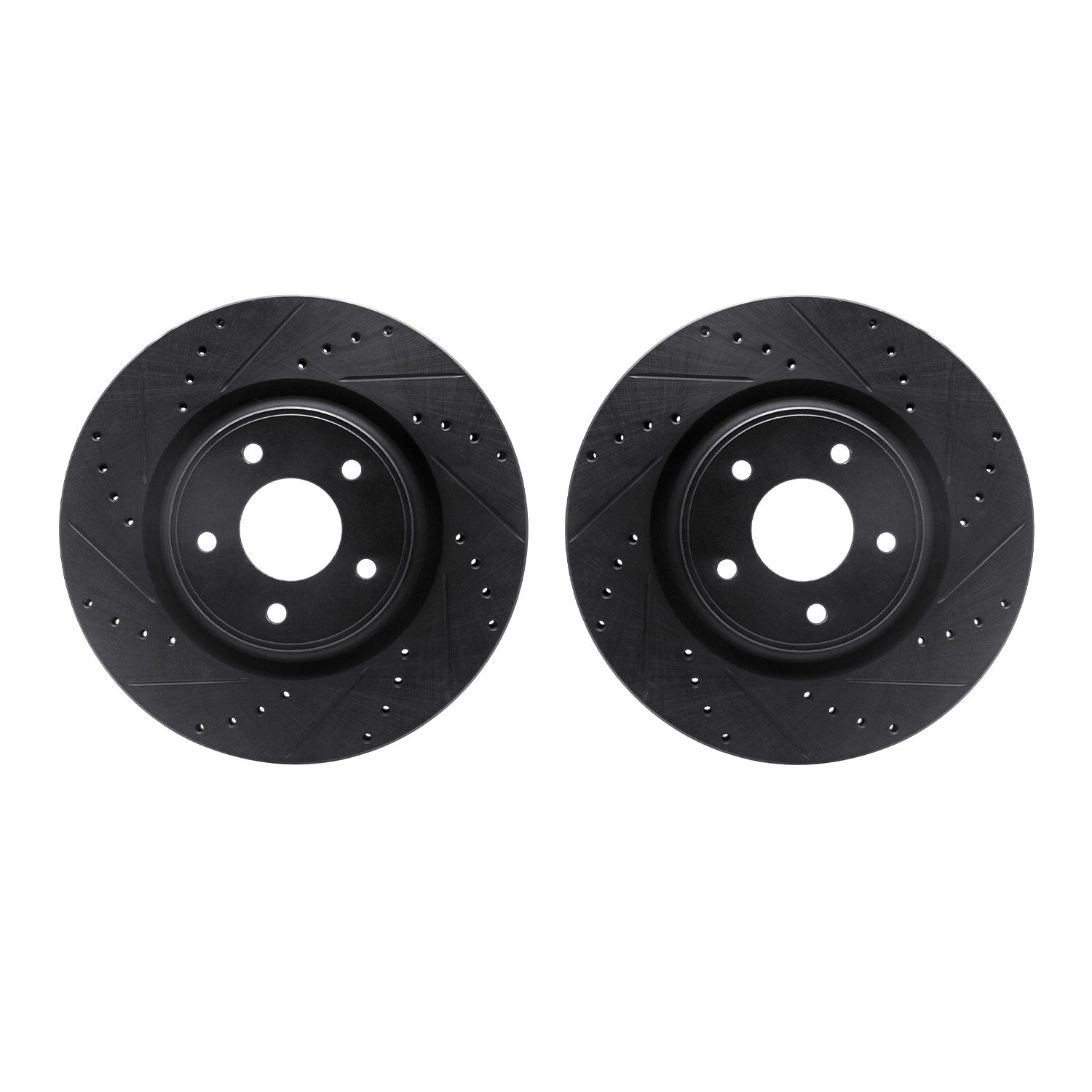8002-67068 Drilled/Slotted Brake Rotors [Black], 2014-2019 Infiniti/Nissan, Position: Front