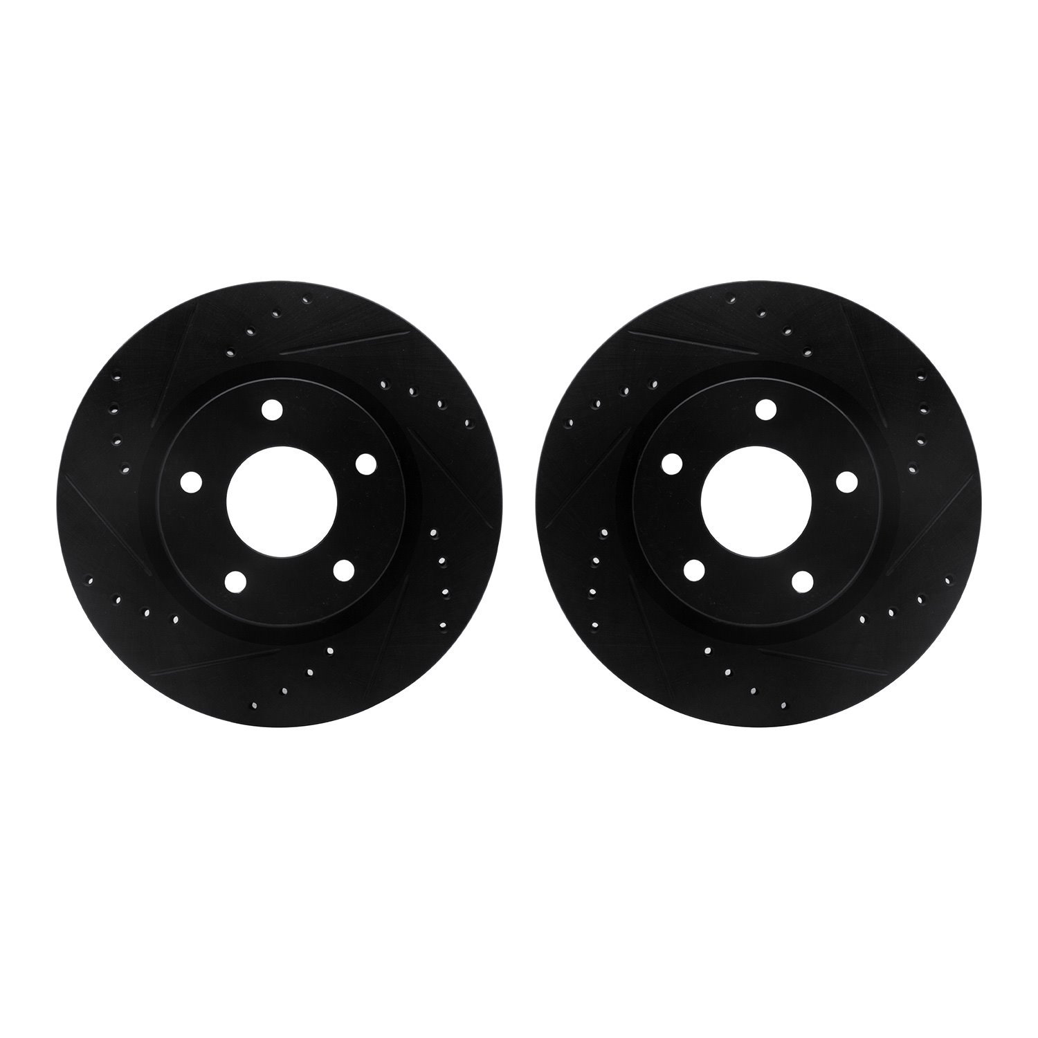8002-67071 Drilled/Slotted Brake Rotors [Black], 2013-2019 Infiniti/Nissan, Position: Front
