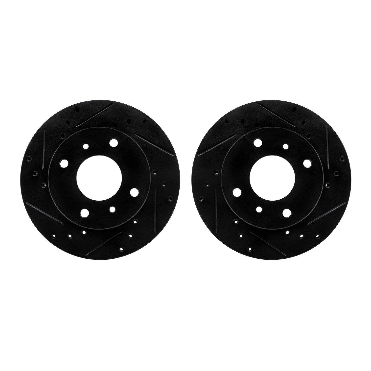 8002-67074 Drilled/Slotted Brake Rotors [Black], 1985-1989 Infiniti/Nissan, Position: Front