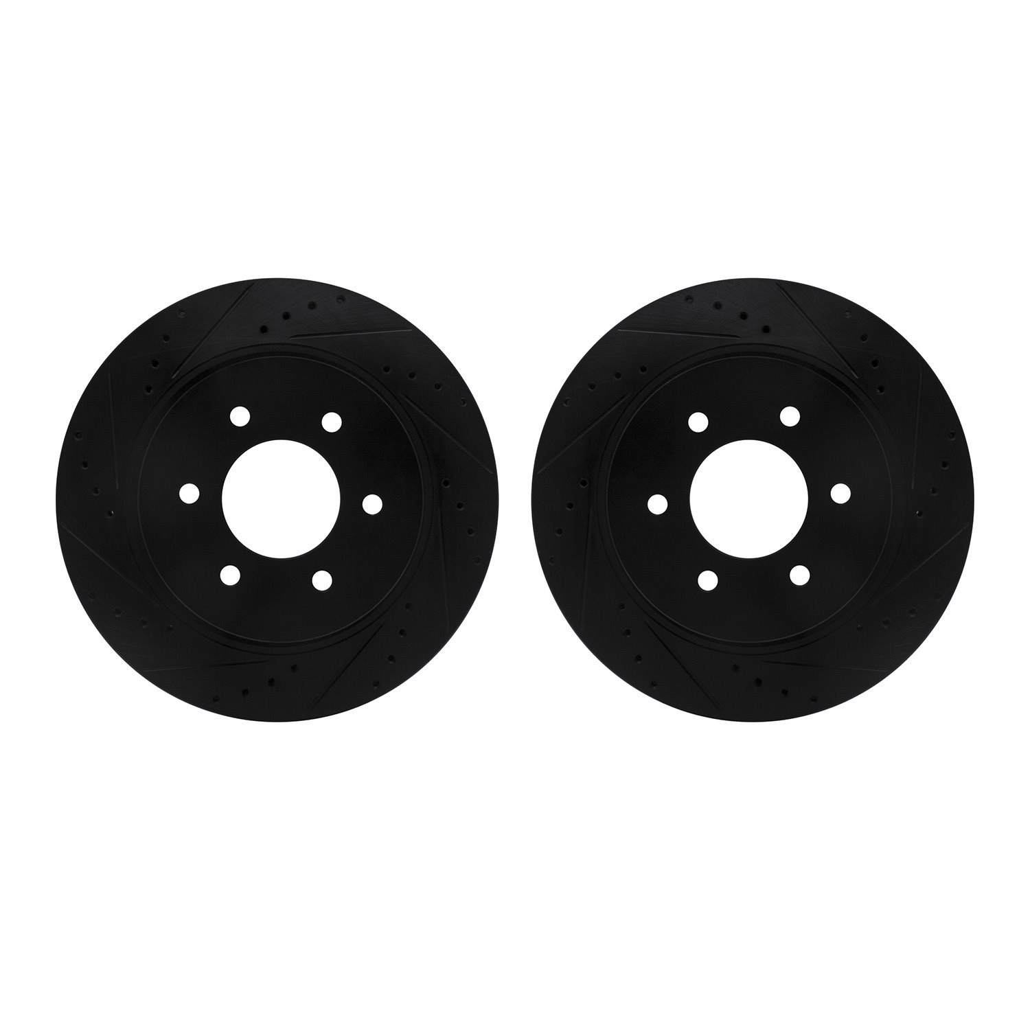 8002-67076 Drilled/Slotted Brake Rotors [Black], Fits Select Infiniti/Nissan, Position: Front