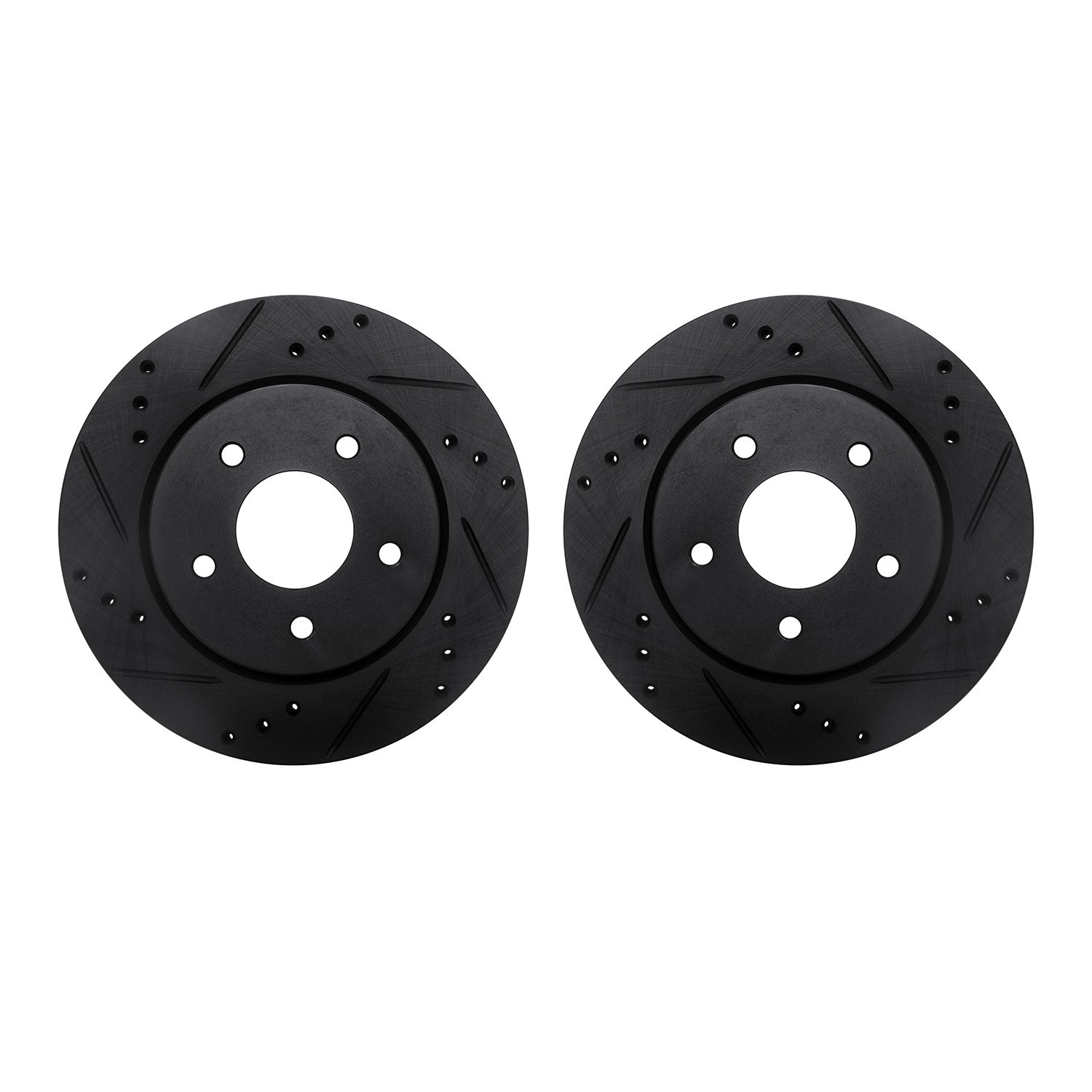 8002-67097 Drilled/Slotted Brake Rotors [Black], Fits Select Infiniti/Nissan, Position: Rear