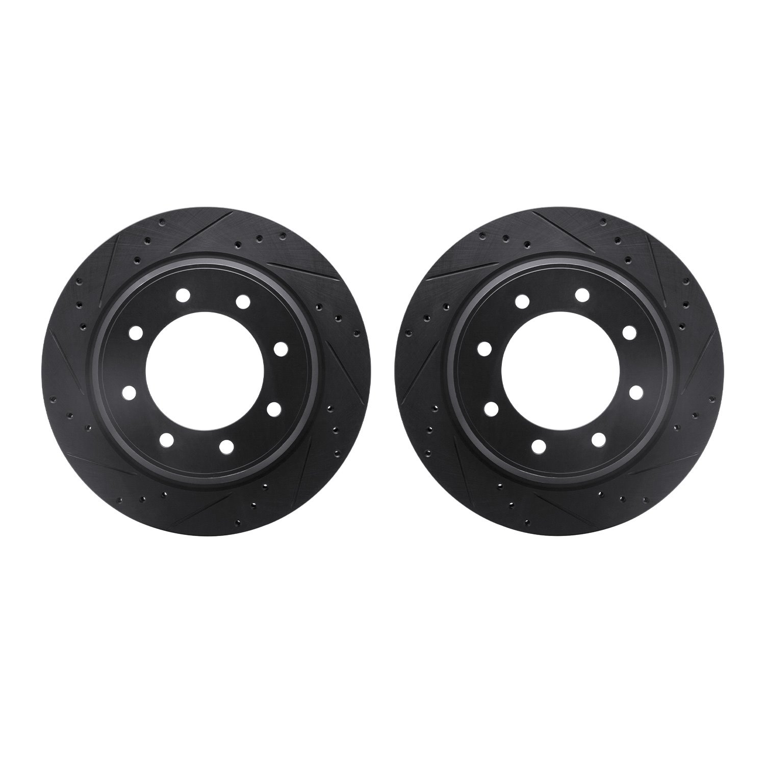 8002-67101 Drilled/Slotted Brake Rotors [Black], 2012-2021 Infiniti/Nissan, Position: Rear