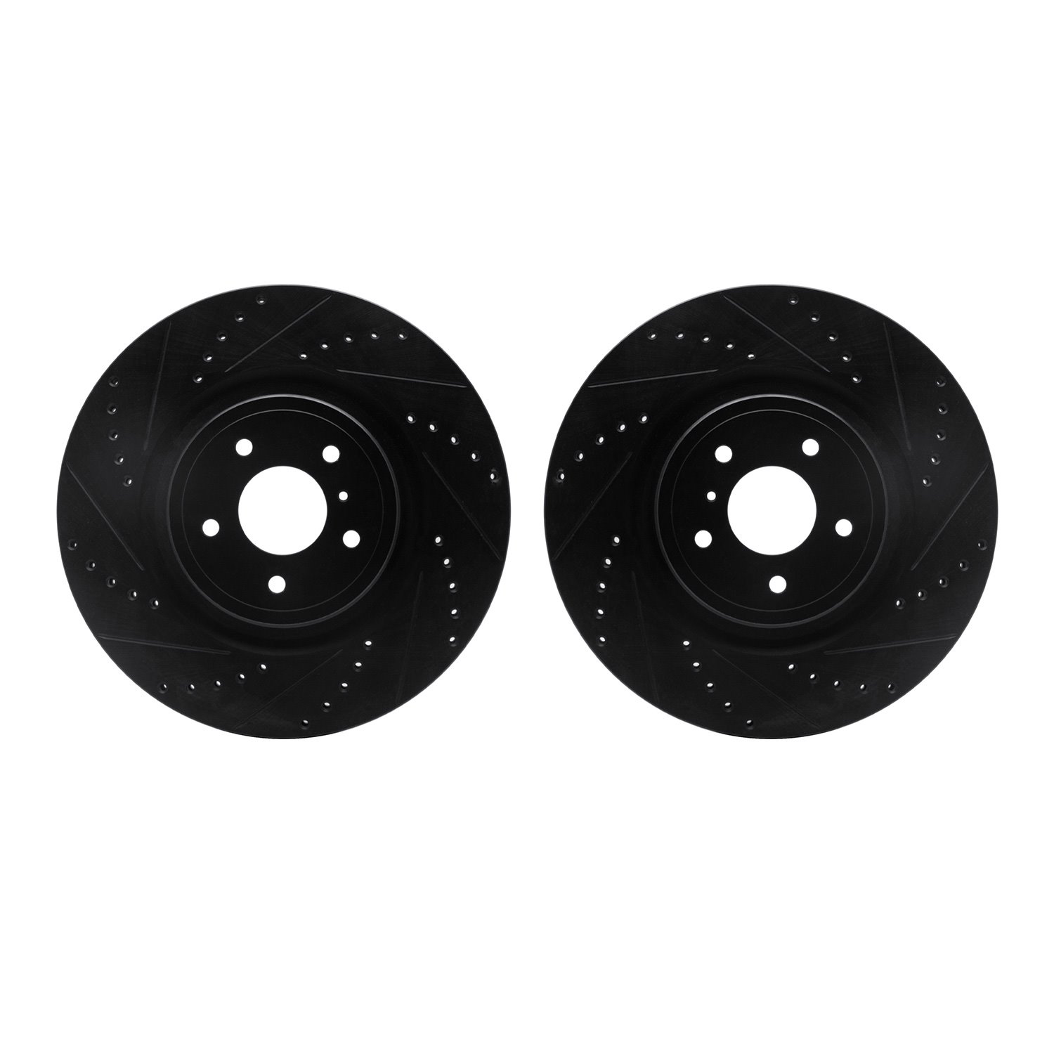 8002-68001 Drilled/Slotted Brake Rotors [Black], Fits Select Infiniti/Nissan, Position: Front