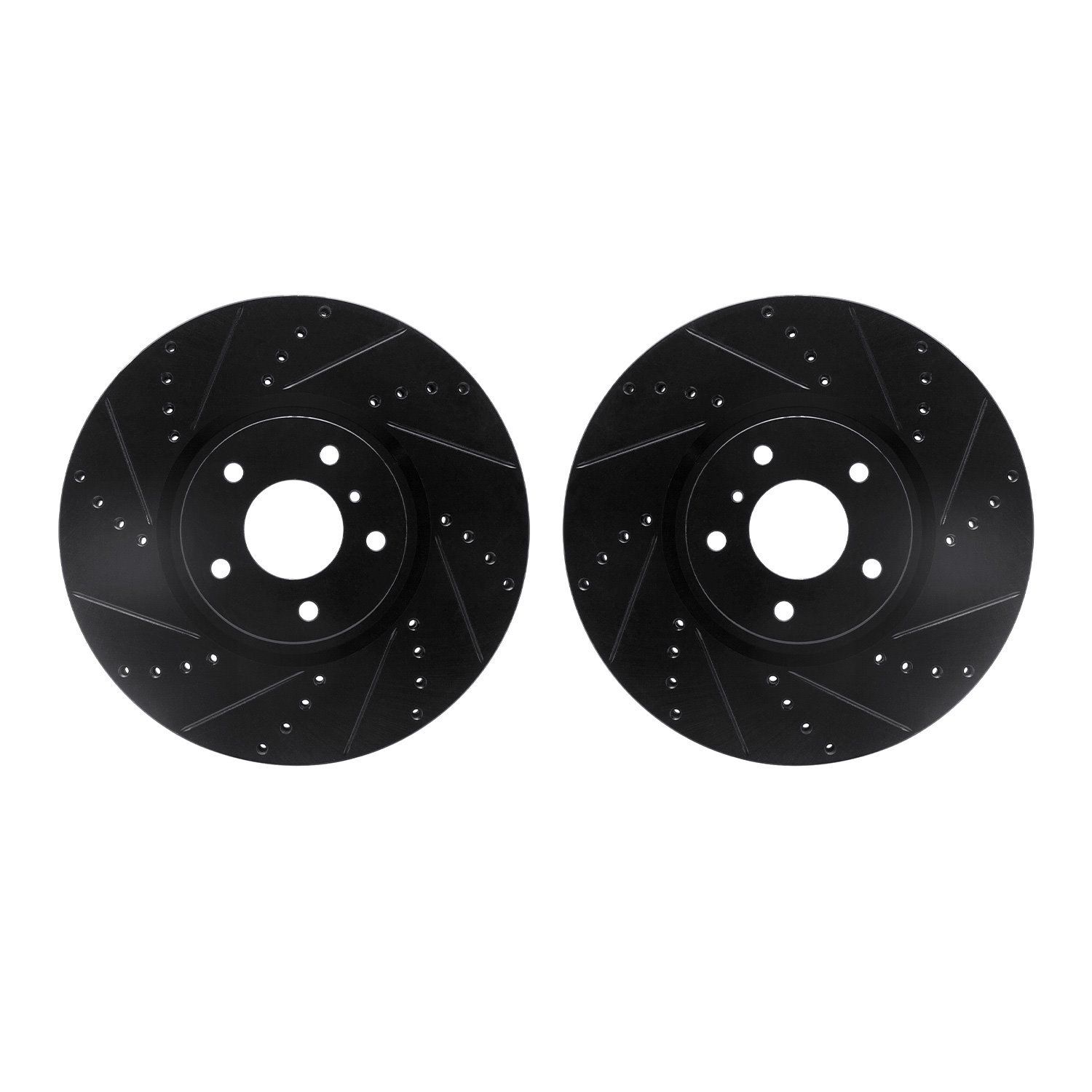 Drilled/Slotted Brake Rotors [Black], 2007-2015 Infiniti/Nissan