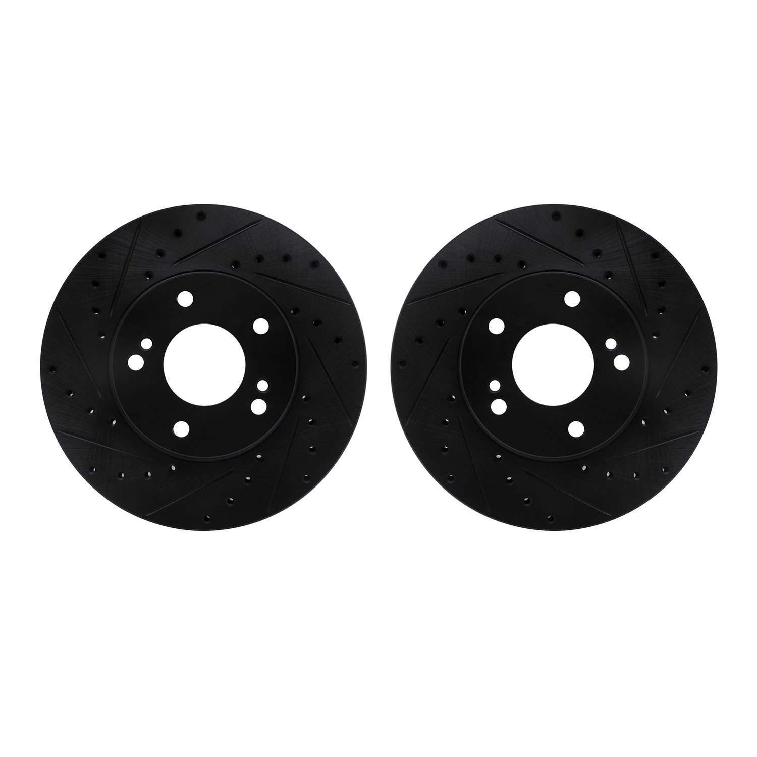 8002-68005 Drilled/Slotted Brake Rotors [Black], 1990-1997 Infiniti/Nissan, Position: Front