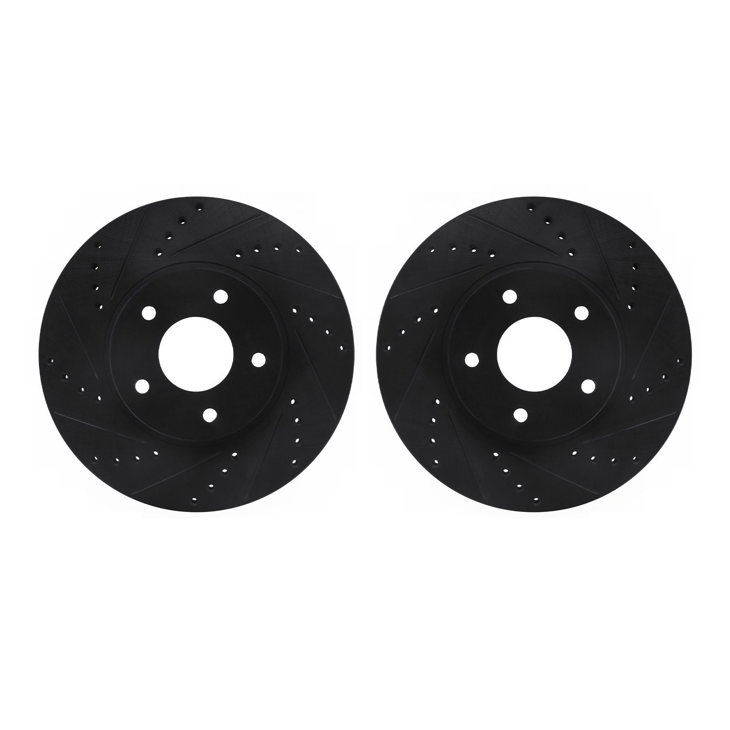 8002-68007 Drilled/Slotted Brake Rotors [Black], 1997-2001 Infiniti/Nissan, Position: Front