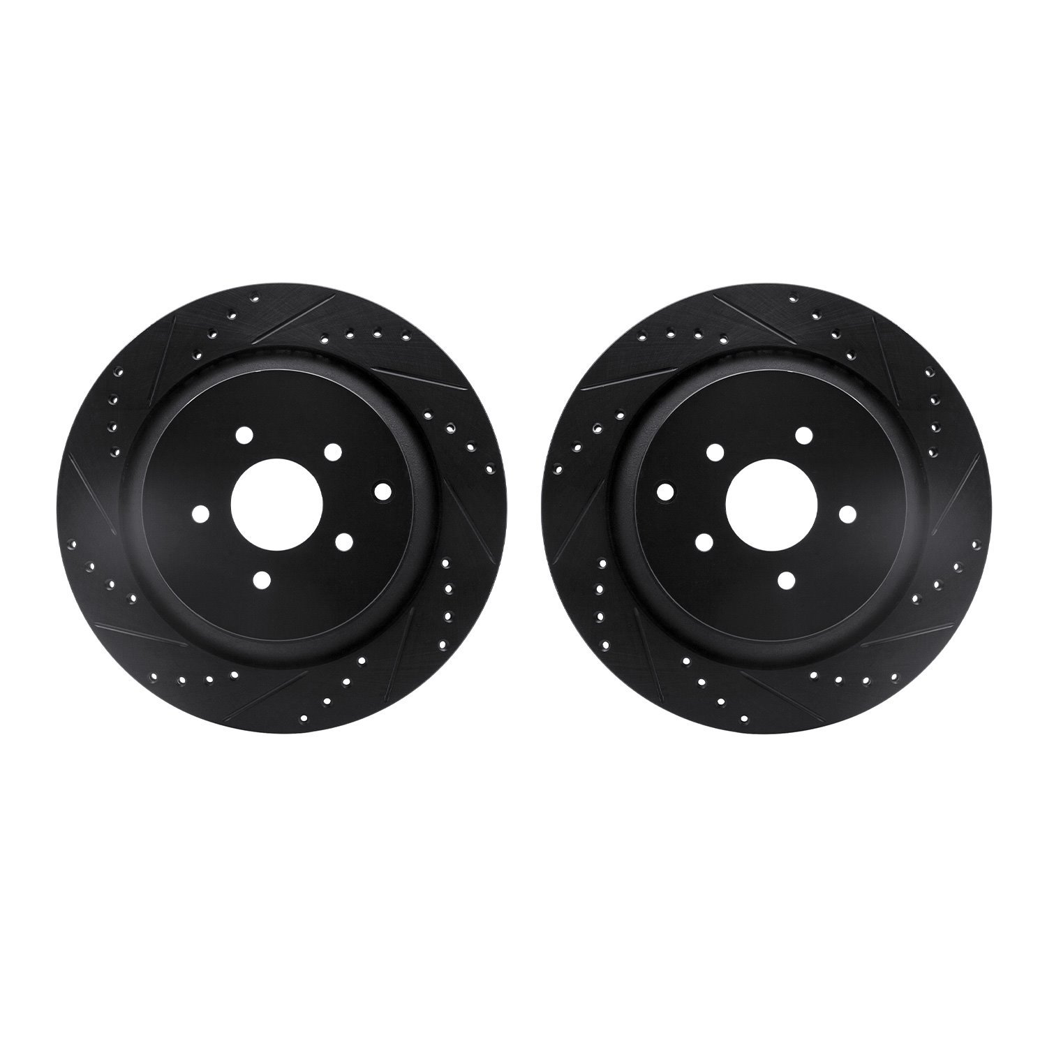 8002-68010 Drilled/Slotted Brake Rotors [Black], Fits Select Infiniti/Nissan, Position: Rear