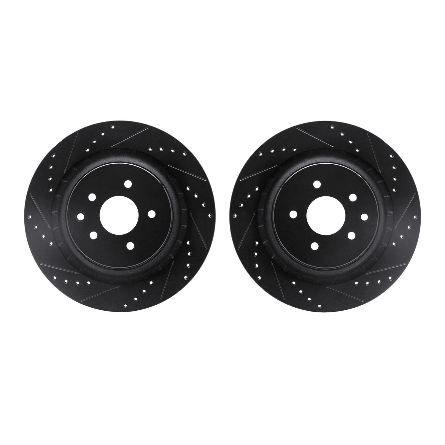 Drilled/Slotted Brake Rotors [Black], 2008-2020 Infiniti/Nissan