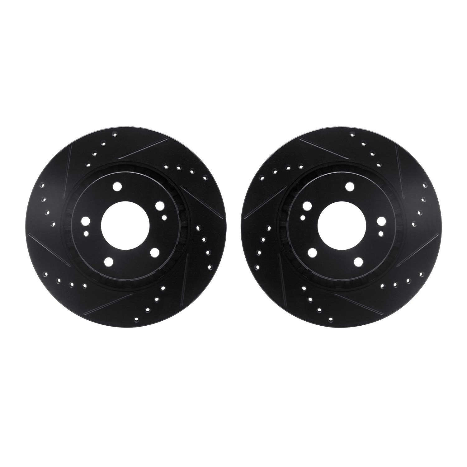 Drilled/Slotted Brake Rotors [Black], 2009-2015 Mitsubishi