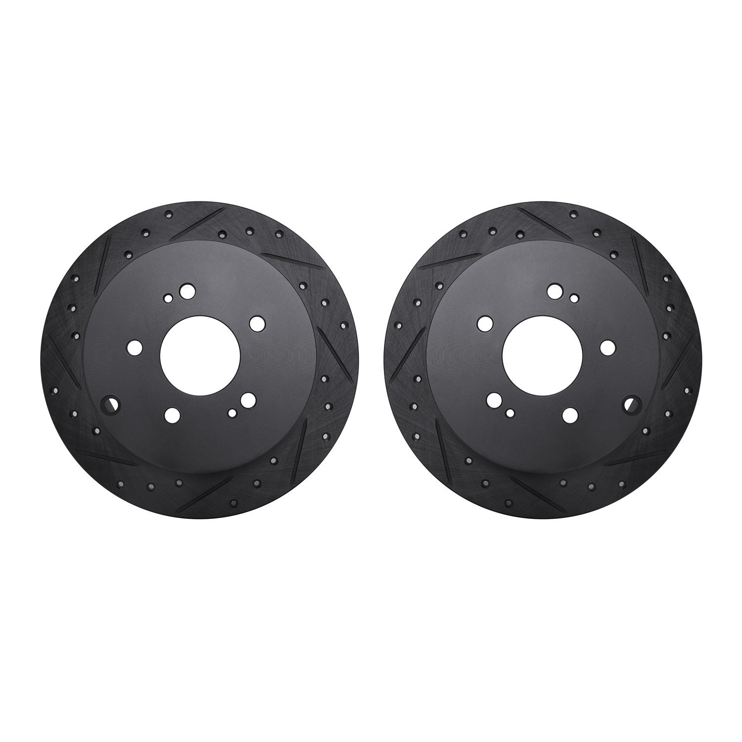 Drilled/Slotted Brake Rotors [Black], 2004-2011 Mitsubishi